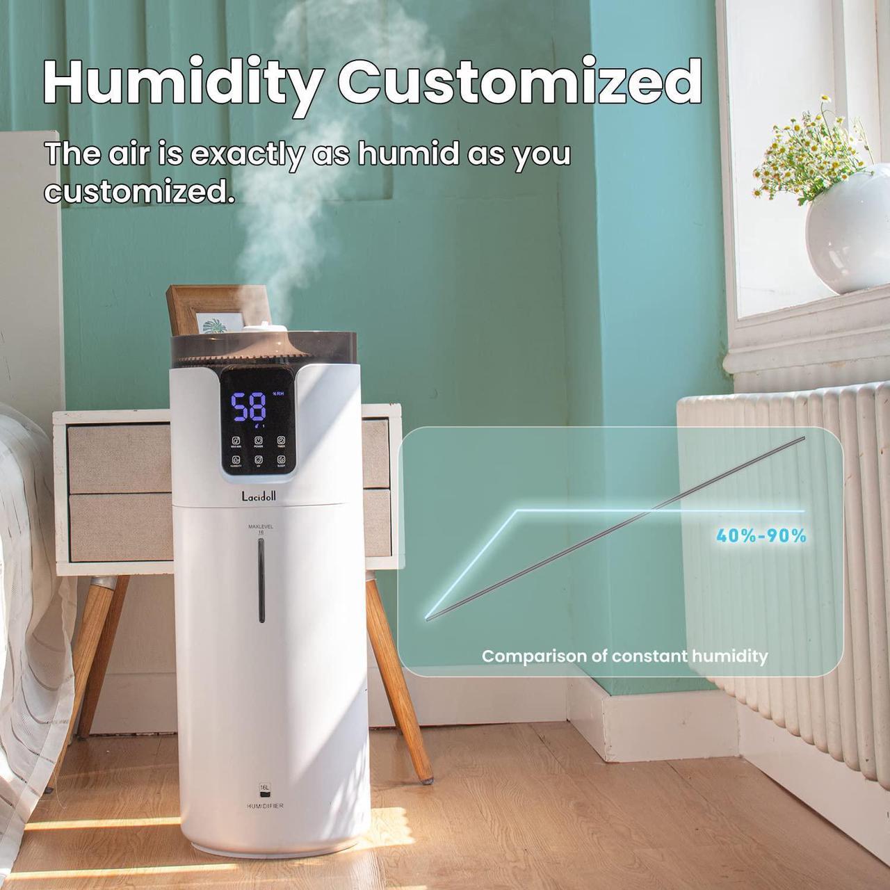 Alt view image 3 of 6 - Humidifiers for Large Room Bedroom Top Fill Cool Mist Ultrasonic Humidifier