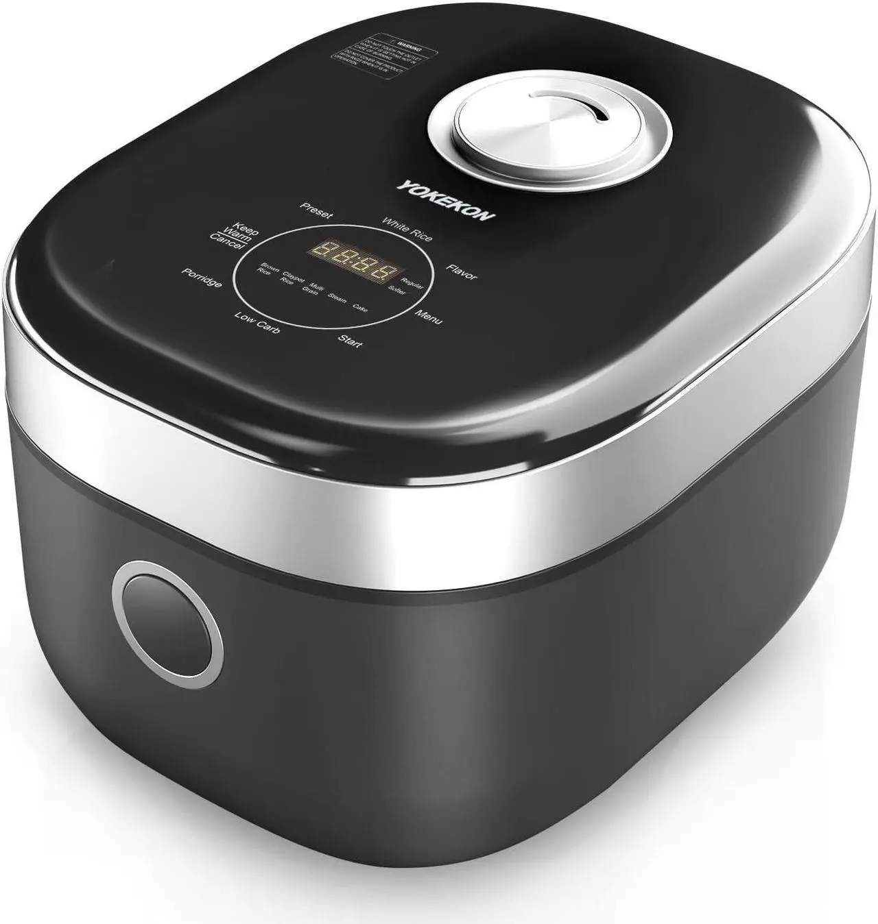 Main image of Rice Cooker Large 8 Cup, Stainless Steel Inner Pot Steamer, YOKEKON Low Carb Rice Maker, 24H Delay Timer and Auto Keep Warm Feature, Sushi/Grain/Cake/Porridge,Black