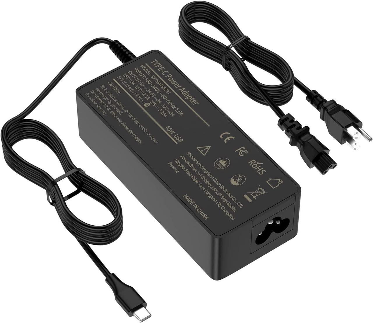 Main image of Chromebook Charger 45W 65W - USB C Laptop Charger Fast Charging for  HP     LG Google Chromebook Charger USB-C Computer Laptops Chargers Type C AC Adapter Power Cord - 10ft