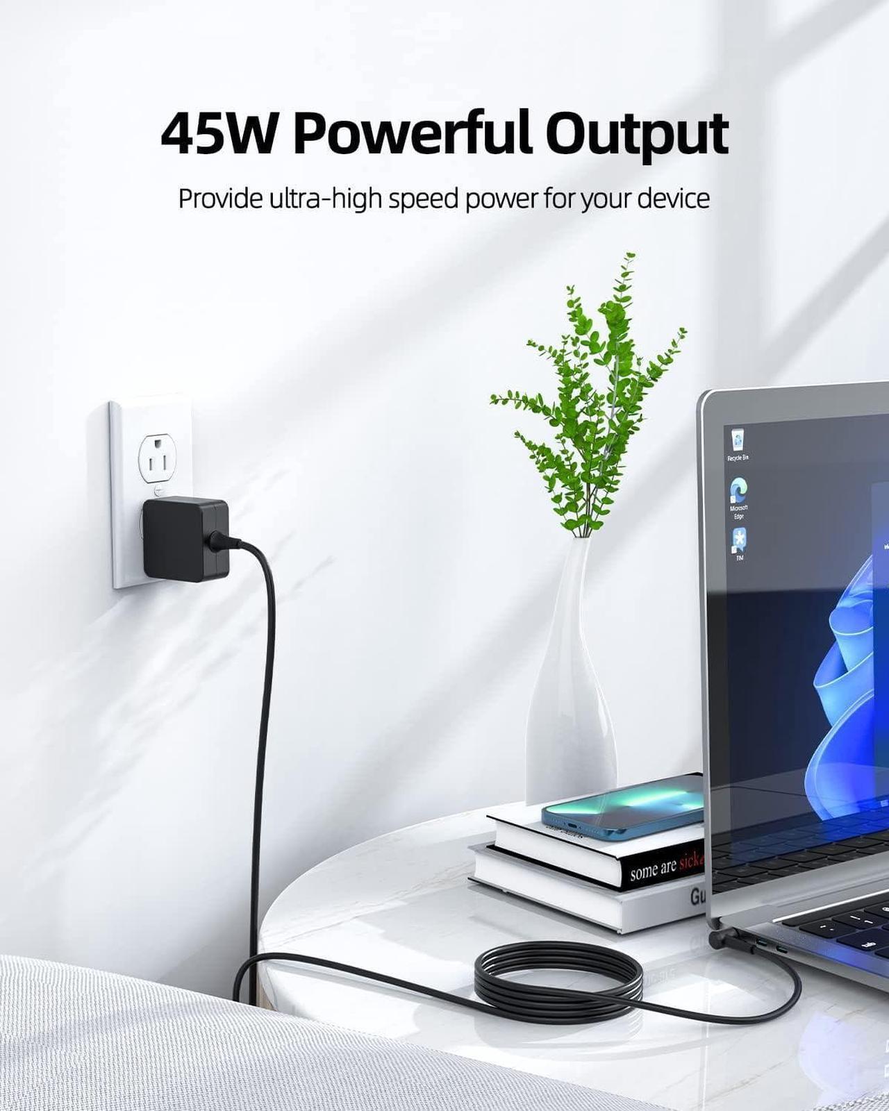 Alt view image 7 of 7 - 45W Charger Fit for  Vivobook Laptop 14 15 17 E410MA E510MA X512FA X512DA X512JA X712FB M712DA X712FA X540S X540SA X540LA F510UA F510QA Zenbook Q302L Q406DA UX330 UX360 UX305 Power Adapter Cord