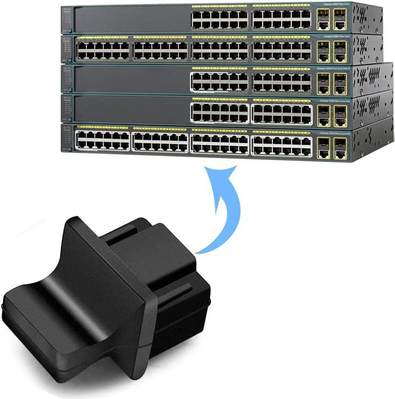 Alt view image 3 of 4 - Silicone 100pcs RJ45 Dust Cover Ethernet Hub Port Plugs RJ45 Anti-Dust Cover Cap Plugs Ethernet/LAN Protector for Copper RJ45 Female Jack Port for Network Hubs Switches Routers Slot