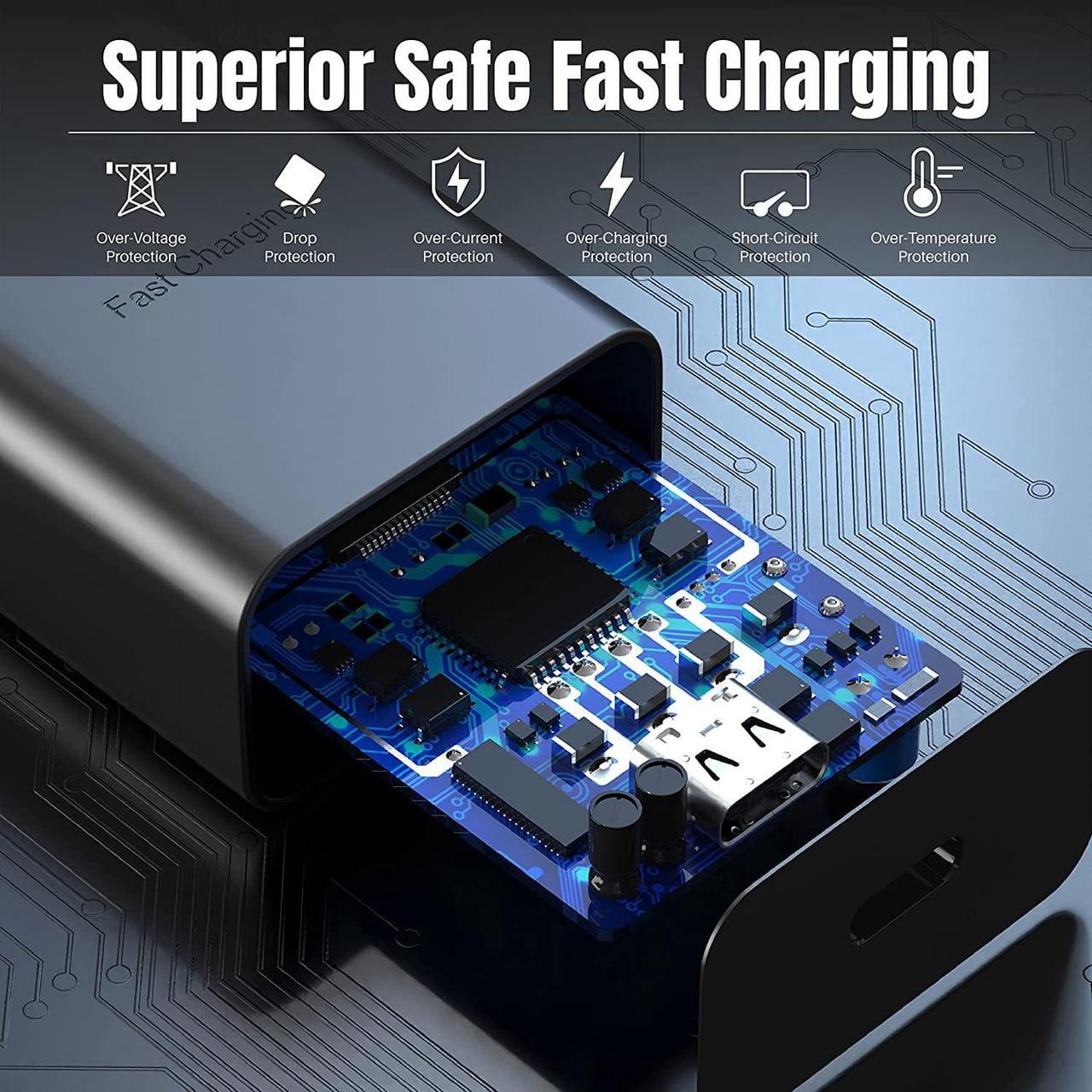 Alt view image 2 of 7 - Galaxy S25 S24 USB C Charging Block 25W PD Super Fast Charger Type C Wall Plug Adapter Quick Charge for  Galaxy S25/S24/S23/S22/S21/S20/Z Fold 3/4/5/Note20/iPhone 16/15 (Black 1Pack)