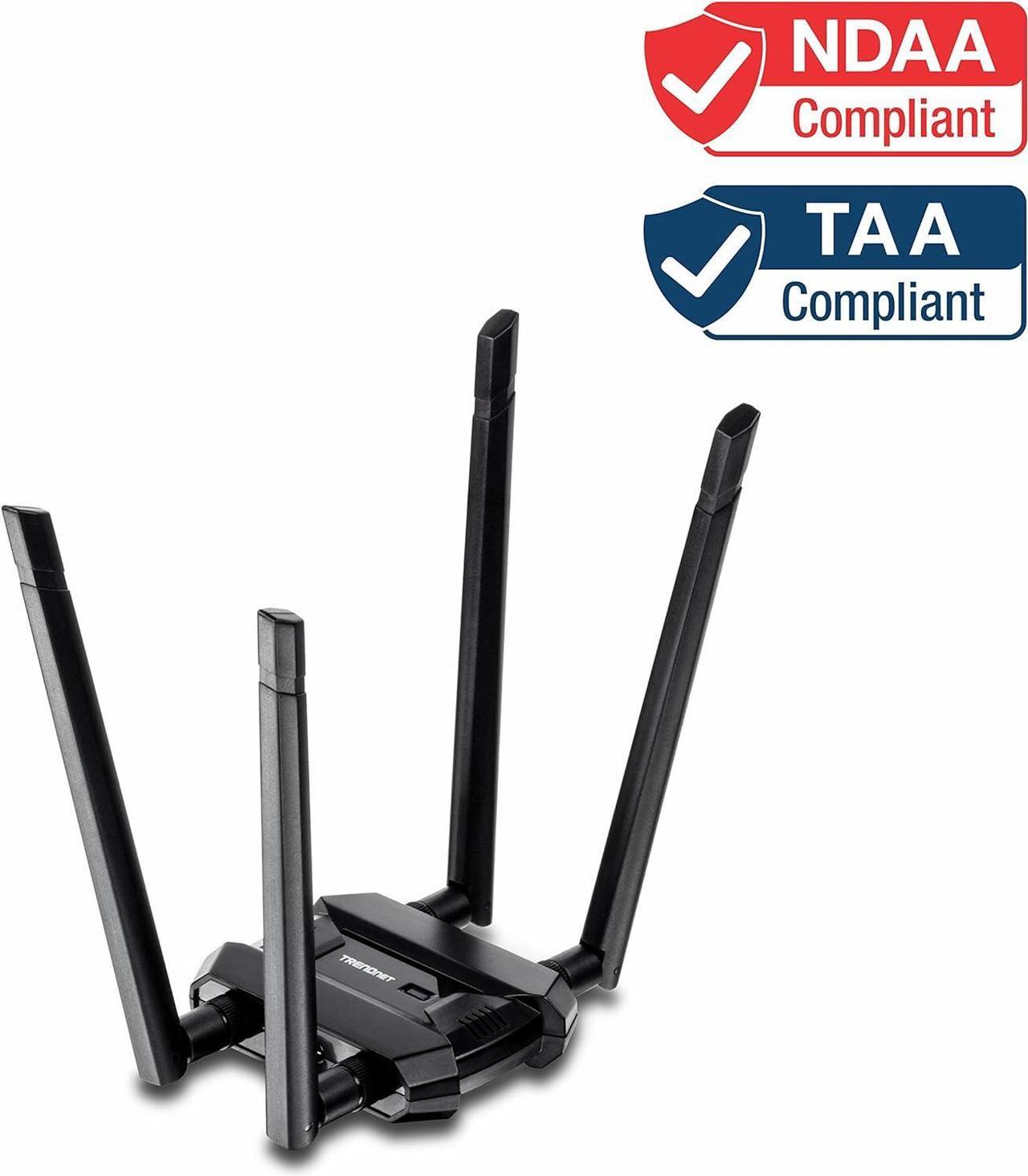 Alt view image 3 of 7 - TRENDnet AC1900 High Power Dual Band Wireless USB Adapter, TEW-809UB, Stream 4K HD Video, Windows-Mac OS Compatible, USB 3.0 to USB Type A, Black
