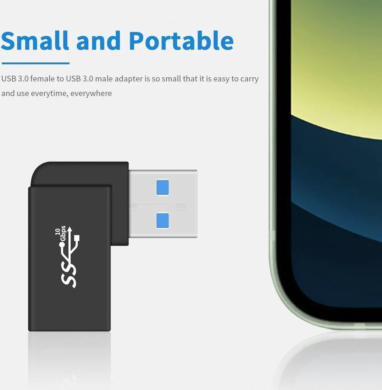 Alt view image 5 of 7 - USB 3.0 Adapter 90 Degree USB 3.0 Extension Adapter 5Gbps 3Pack Right Angle USB Extender Type A Male to Female Extension Adapter for Hard Drive Laptop