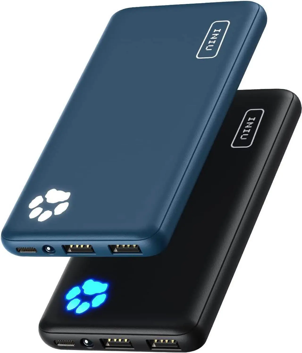 Main image of INIU [2 Pack] Portable Charger, Slimmest & Lightest USB C 10000mAh Power Bank, Triple 3A High-Speed Phone Battery Pack Compatible with iPhone 14 13 12 11 Pro X Samsung S22 S21 Google LG iPad Tablet.