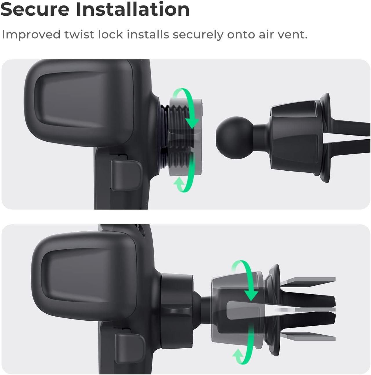 Alt view image 3 of 6 - Easy One Touch Signature Air Vent & Flush Mount Combo - Universal Car Mount Phone Holder for iPhone Google  Moto  Nokia LG and all other Smartphones