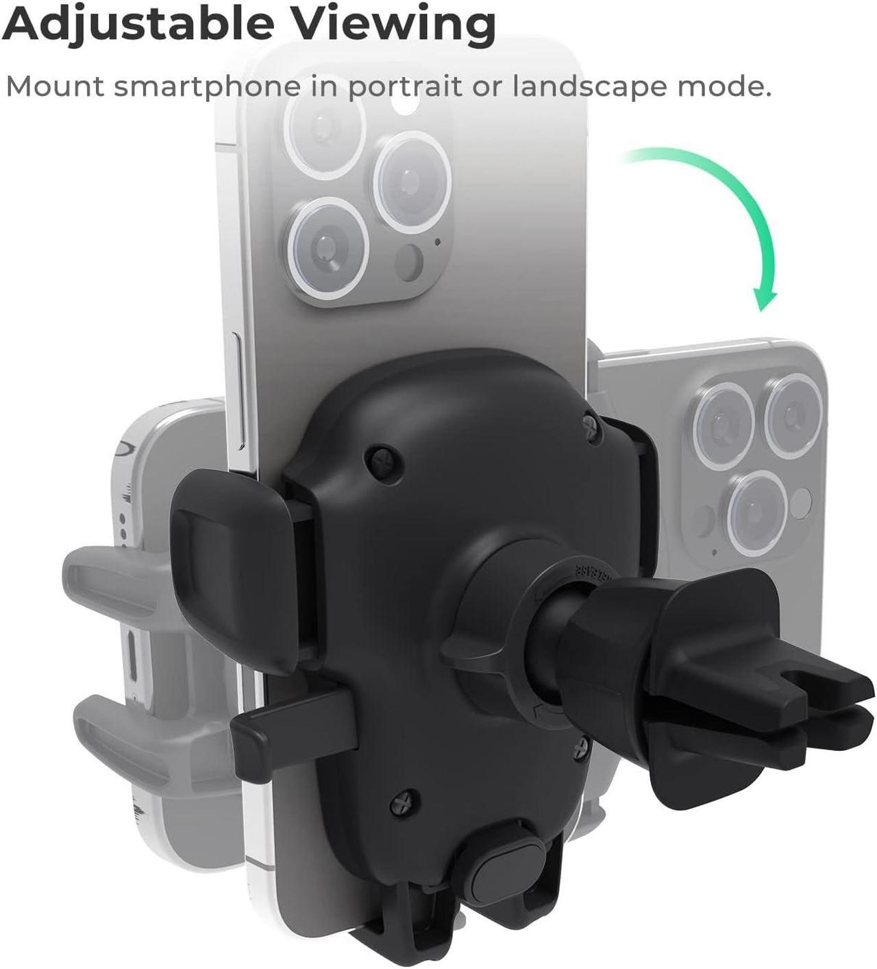 Alt view image 4 of 6 - Easy One Touch Signature Air Vent & Flush Mount Combo - Universal Car Mount Phone Holder for iPhone Google  Moto  Nokia LG and all other Smartphones