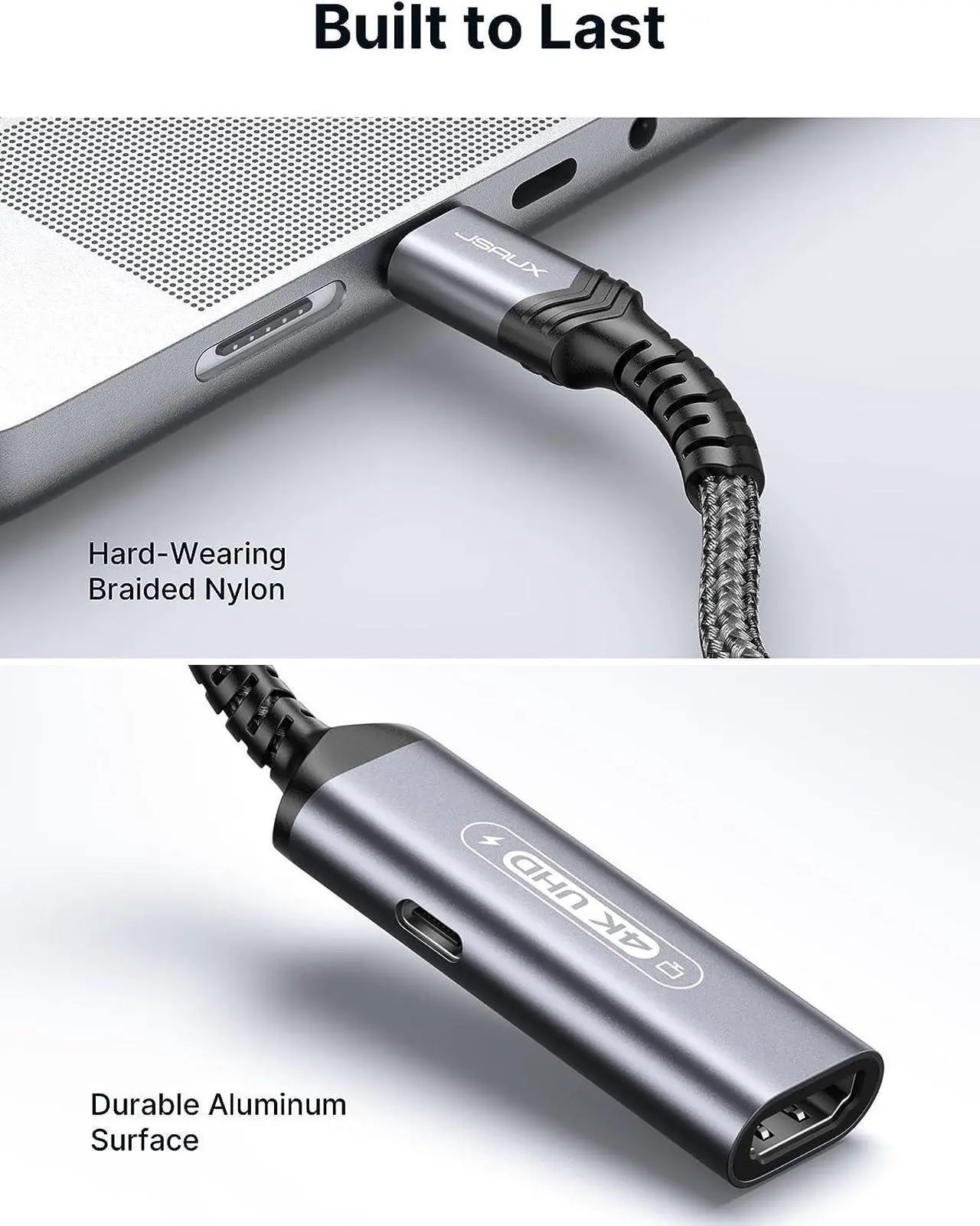 Alt view image 5 of 7 - USB C to HDMI and Charger Adapter | 4K@60Hz 2-in-1 Type-C to HDMI Adapter with PD Fast 100W Thunderbolt 3/4 Compatible with iPhone 16 Pro Max MacBook Pro/Air iPad Galaxy S24 Steam Deck ROG Ally