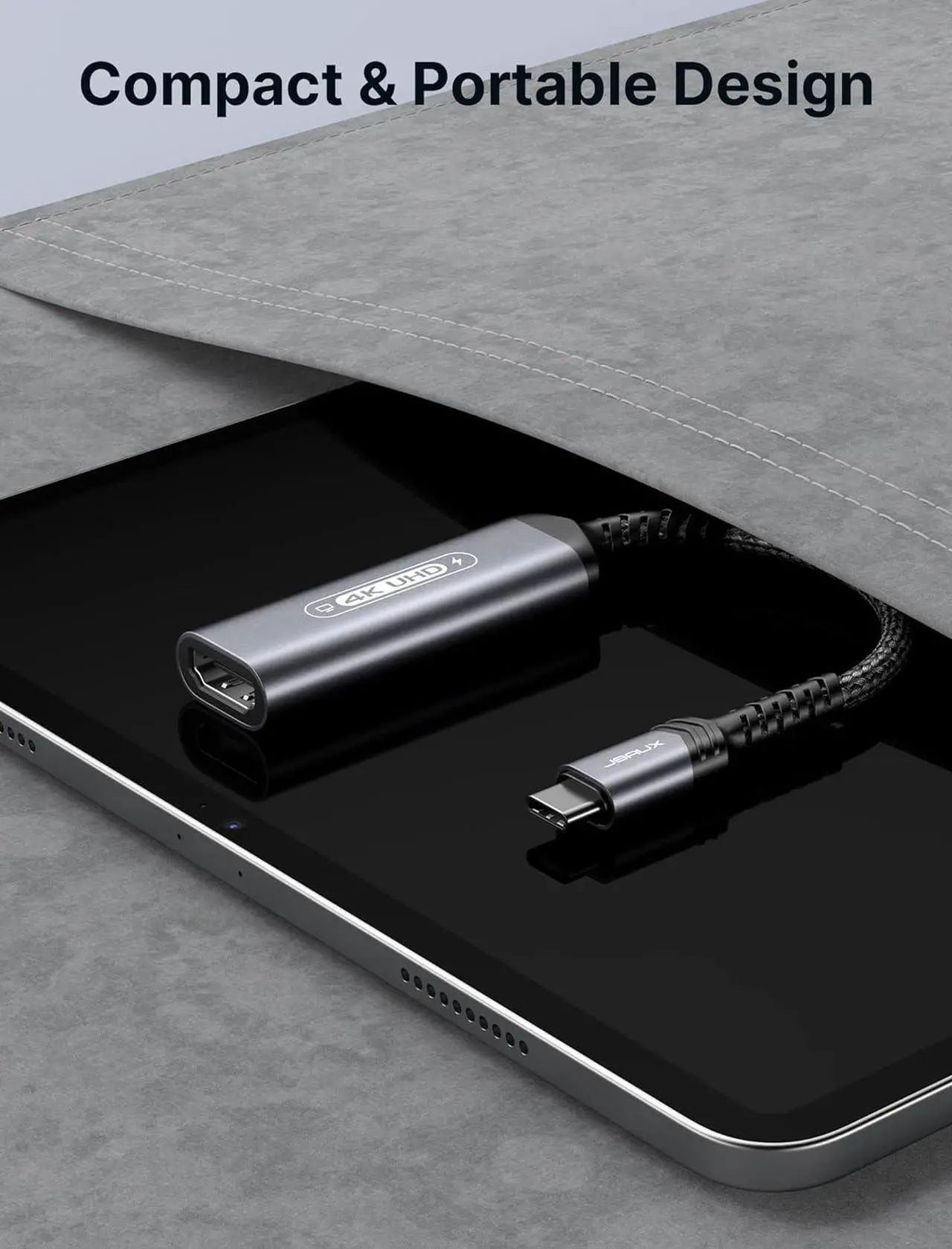 Alt view image 7 of 7 - USB C to HDMI and Charger Adapter | 4K@60Hz 2-in-1 Type-C to HDMI Adapter with PD Fast 100W Thunderbolt 3/4 Compatible with iPhone 16 Pro Max MacBook Pro/Air iPad Galaxy S24 Steam Deck ROG Ally