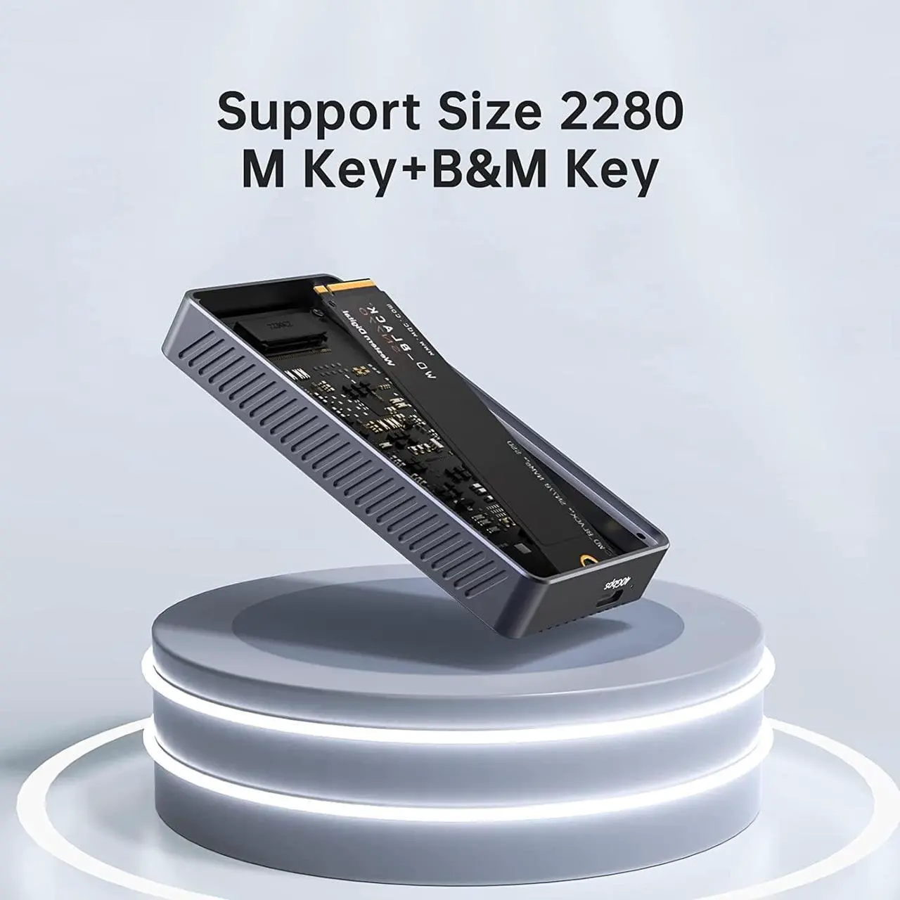 Alt view image 6 of 7 - ACASIS 40Gbps M.2 NVMe SSD Enclosure, Upgraded Sturdy 8TB USB-C Aluminum External Hard Drive Enclosure, for M1 Pro/Max Mac, Support 2280 B+M M-Key PCIe, Compatible with USB4/3.2/3.1/3.0/2.0