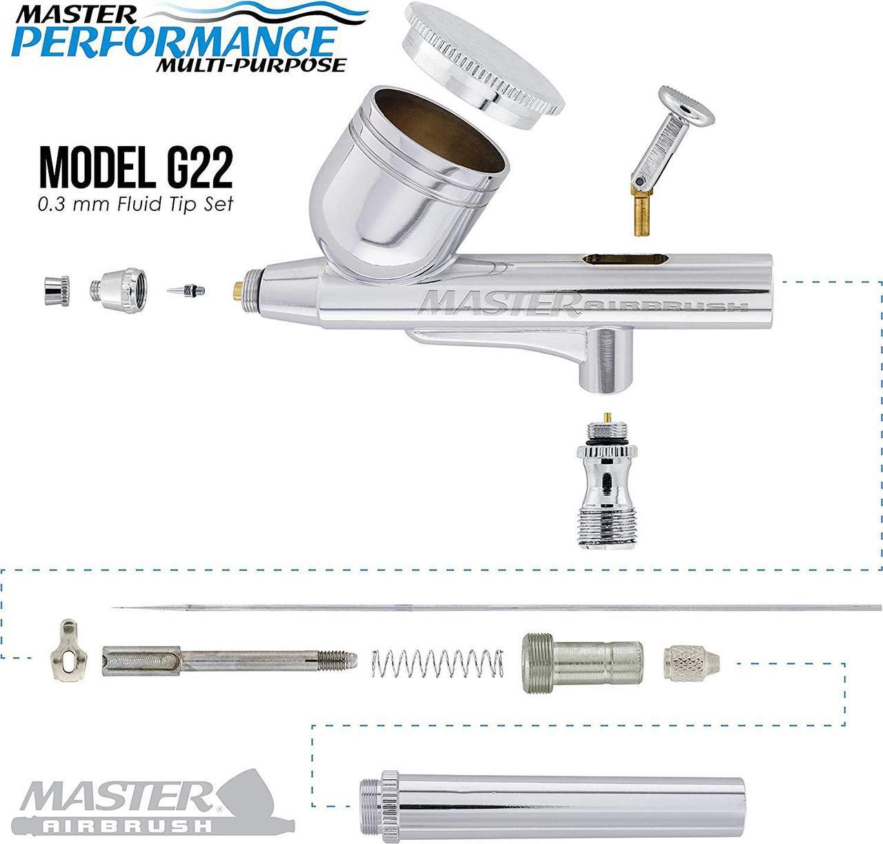 Alt view image 3 of 6 - Airbrush Multi-Purpose Airbrushing System Kit with Portable Mini Air Compressor - Gravity Feed Dual-Action Airbrush, Hose, How-To-Airbrush Guide Booklet - Hobby, Craft, Cake Decorating, Tattoo