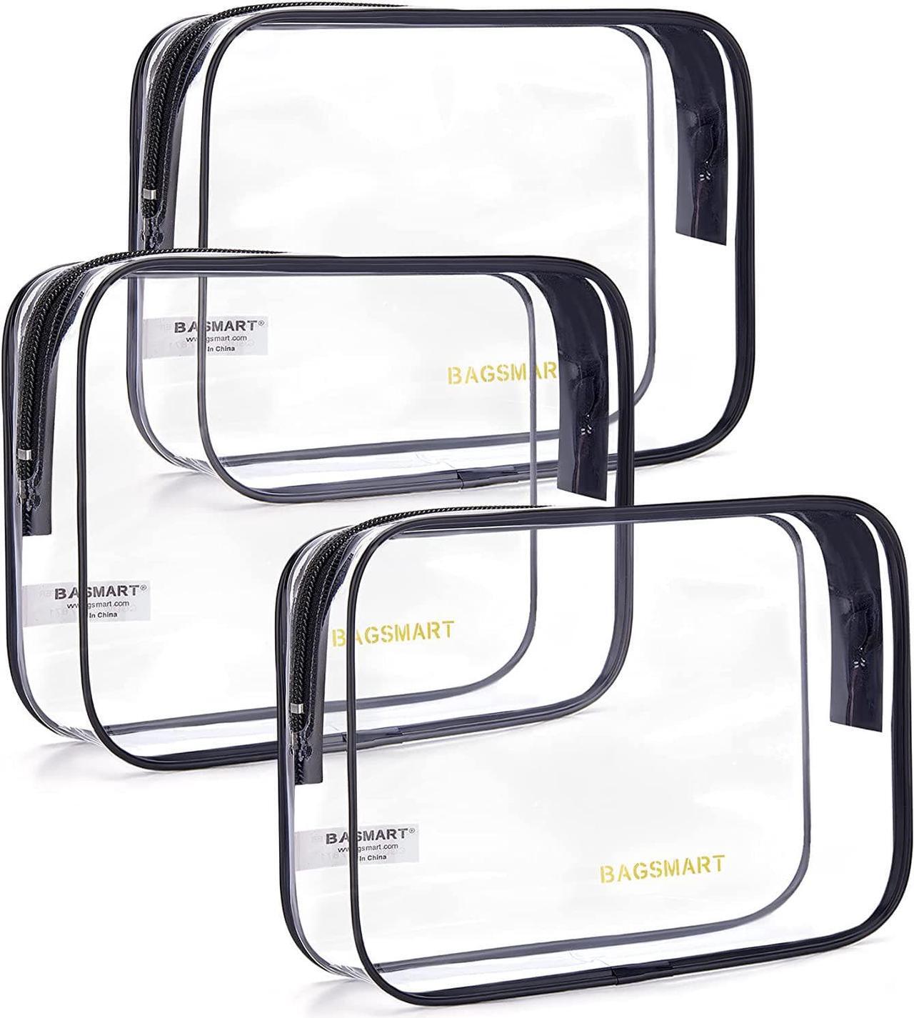 Main image of Clear Toiletry Bag 3-Pack TSA Approved Travel Toiletry Bag Carry On Travel Accessories Bag Airport Airline Quart Size Bags water-resistant Makeup Bag for Women