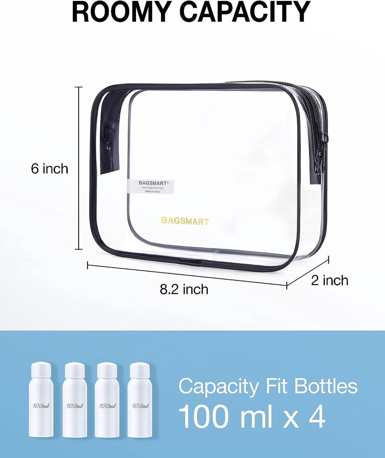 Alt view image 3 of 6 - Clear Toiletry Bag 3-Pack TSA Approved Travel Toiletry Bag Carry On Travel Accessories Bag Airport Airline Quart Size Bags water-resistant Makeup Bag for Women