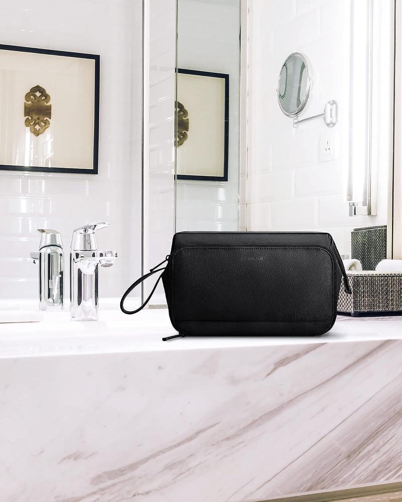 Alt view image 6 of 6 - Toiletry Bag for Men Wide Opening Travel Toiletry Bag for Men Dopp Kit Water Resistant Shaving Hygiene Bag for Bathroom Shower Travel Size Toiletries Travel Essentials Black