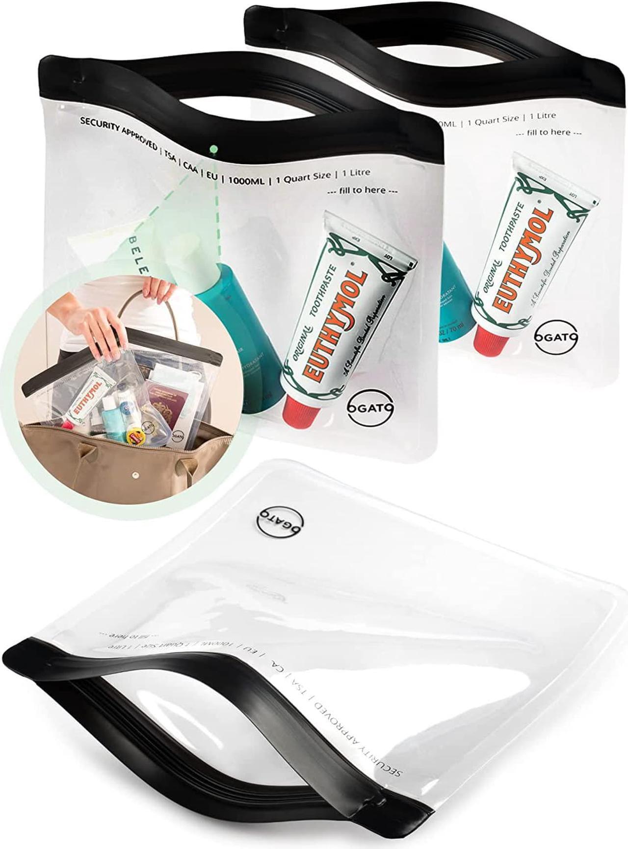 Main image of 3pcs - Clear TSA Approved Toiletry Bag - Our Quart Size Clear Toiletry Bags are Security Approved Worldwide for Liquids & Cosmetics - 100% 3-1-1 Compliant Clear Travel Bags for Toiletries