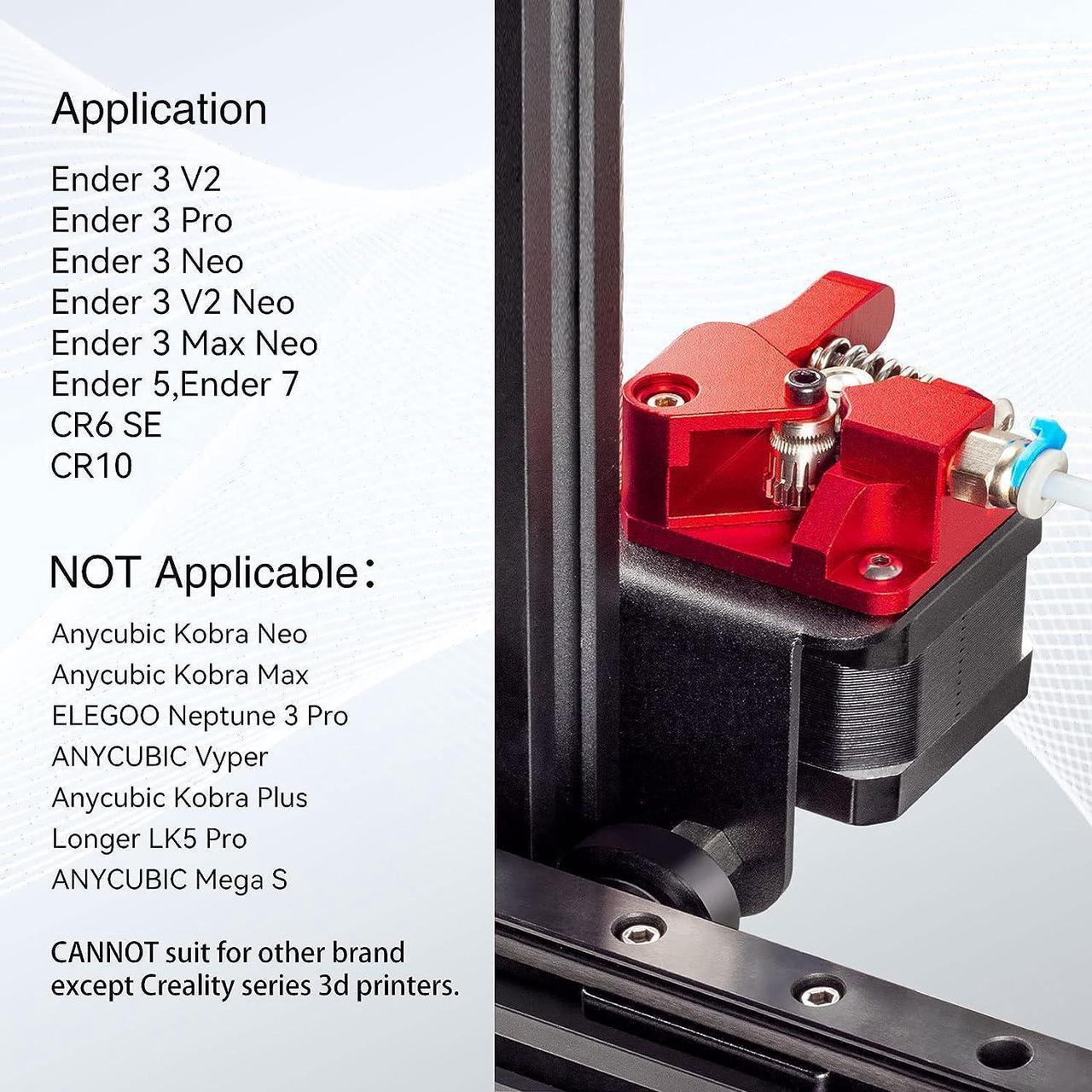Alt view image 6 of 7 - Redrex Dual Gear Ender 3 Extruder with Two Washers Metal Drive Feeder Upgrade Kit Compatible with Creality Ender 3 V2 Pro,Ender 3 Neo Series,CR10 3D Printer TPU Filament Supported(Motor Shaft>21.5mm)