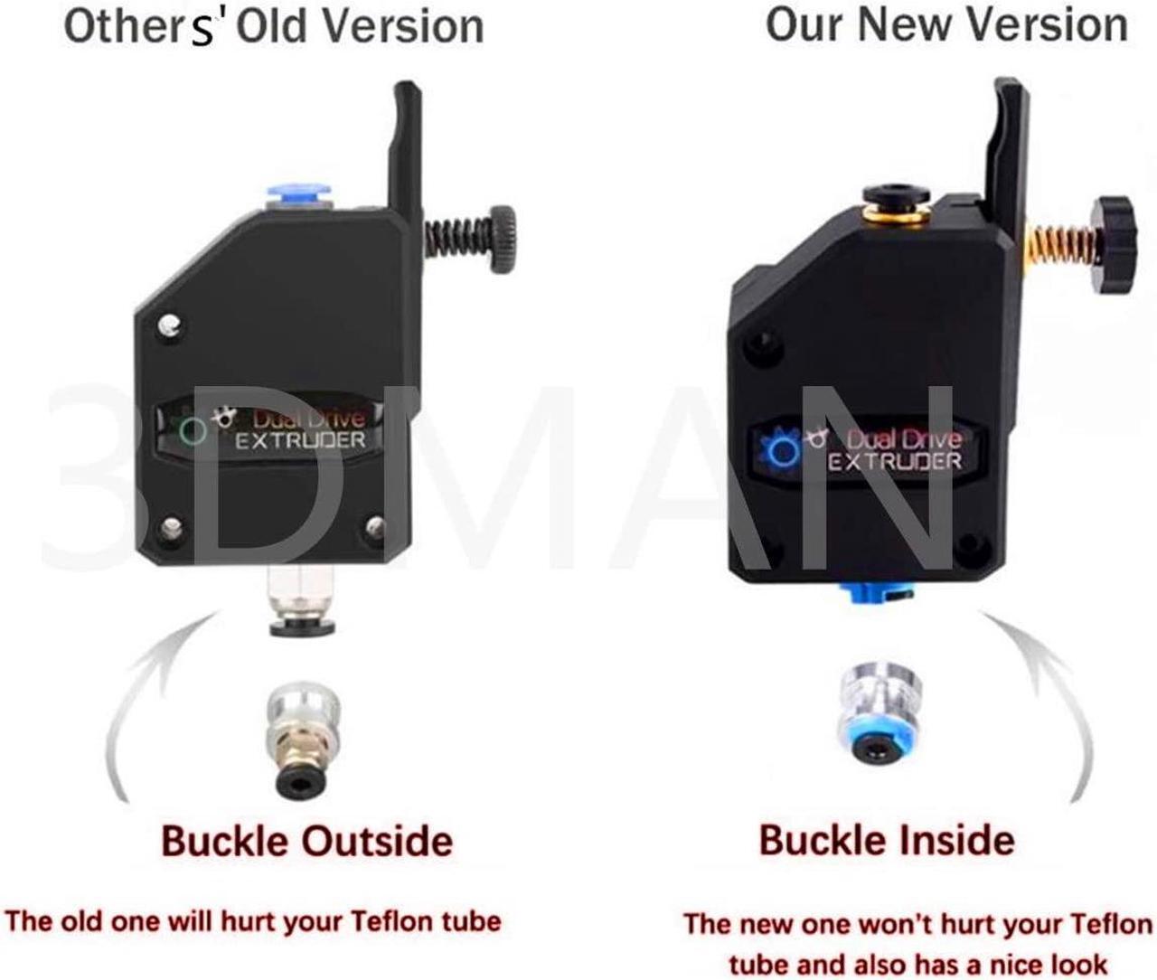 Alt view image 5 of 7 - 3Dman Dual Drive Bowden Extruder Universal Geared Extruders for Ender 3 V2, Ender 3 Pro, Ender 3 Series, CR10 Series, Mega S, Tevo Tornado, Wanhao D9, Anet A8 E10, Prusa I3 and DIY 3D Printer