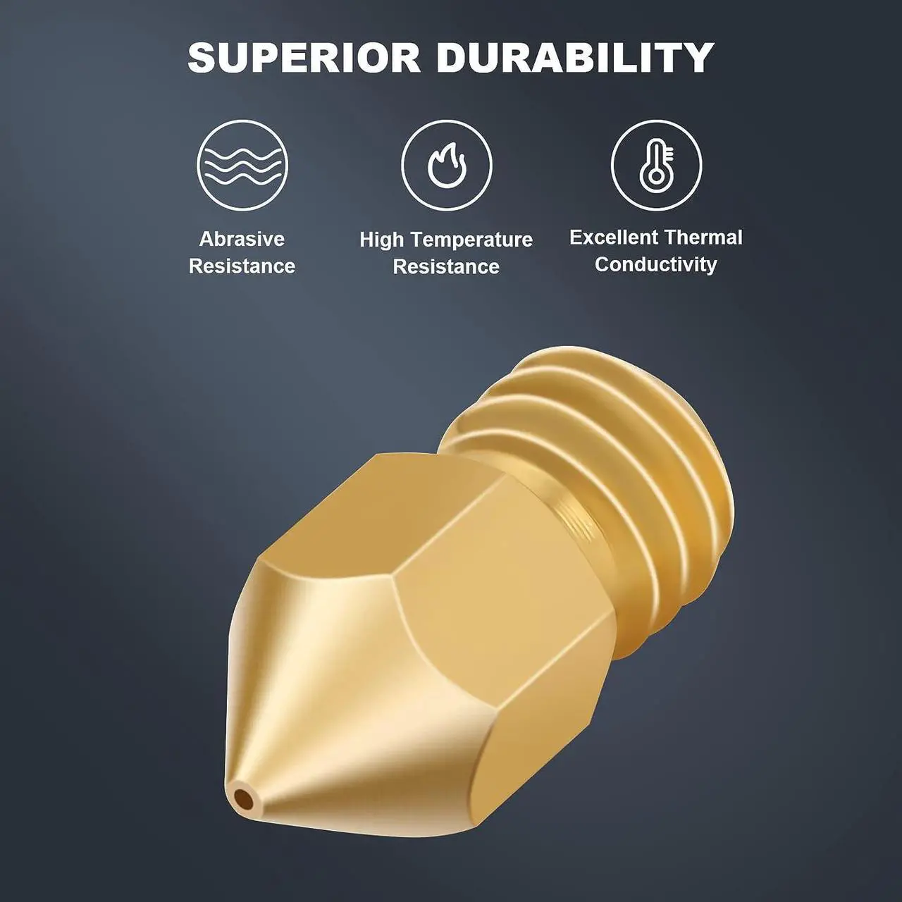 Alt view image 2 of 7 - 30PCS 3D Printer Nozzles, High Temperature&Wear Resistance, Better Thermal Conductivity Brass 3D Printer Nozzle 0.2mm, 0.3mm, 0.4mm, 0.5mm, 0.6mm, 0.8mm, 1.0mm for MK8, Ender 3, Creality CR10