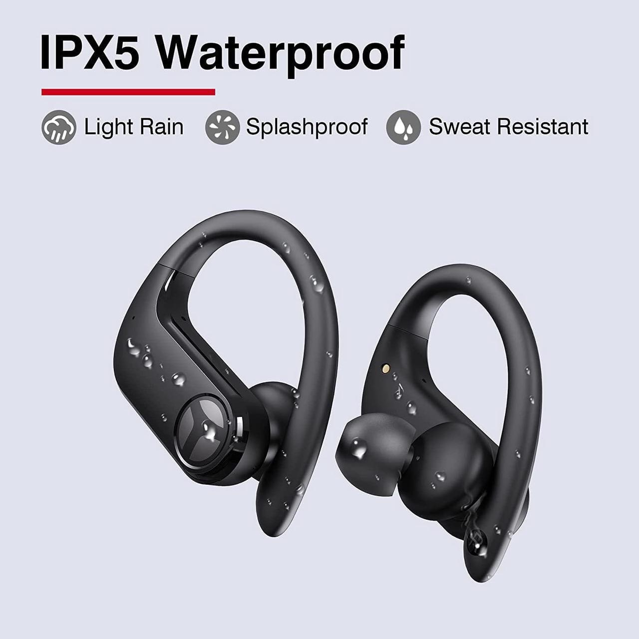 Alt view image 6 of 6 - TRANYA X1 Wireless Earbuds Bluetooth Headphones 66Hrs Playtime with Wireless Charging Case & LED Display, Over-Ear Waterproof Earphones with Earhook, Headset with 4-Mic for Sports Workout Black