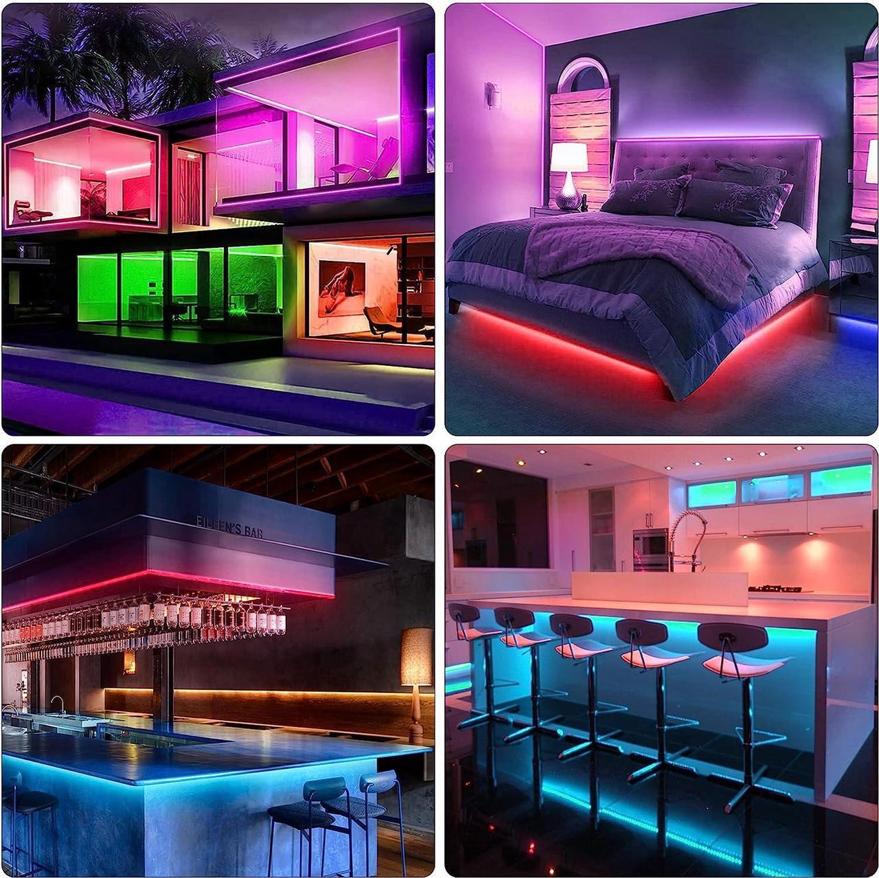 Alt view image 6 of 7 - 65.6ft LED Lights for Bedroom Music Sync RGB LED Strip Lights with APP & Remote Control Luces LED para Cuarto Bluetooth LED Lights for Room Home Decoration