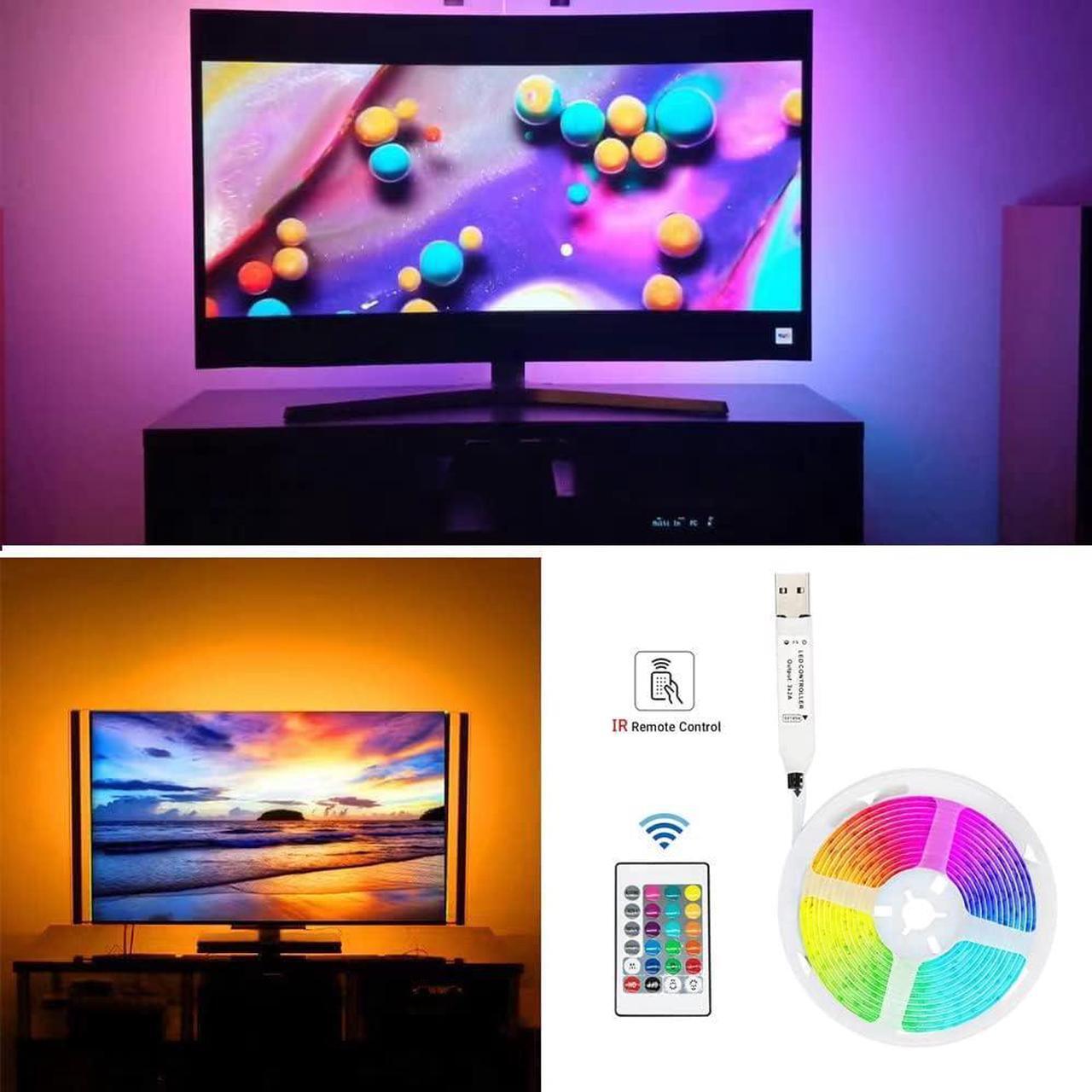 Alt view image 3 of 6 - Led Strip Lights 8.2ft TV Light Strip for 32-58 inch TV/Monitor Backlight USB Led Strip Mood Light with 4096 DIY Colors Remote Control