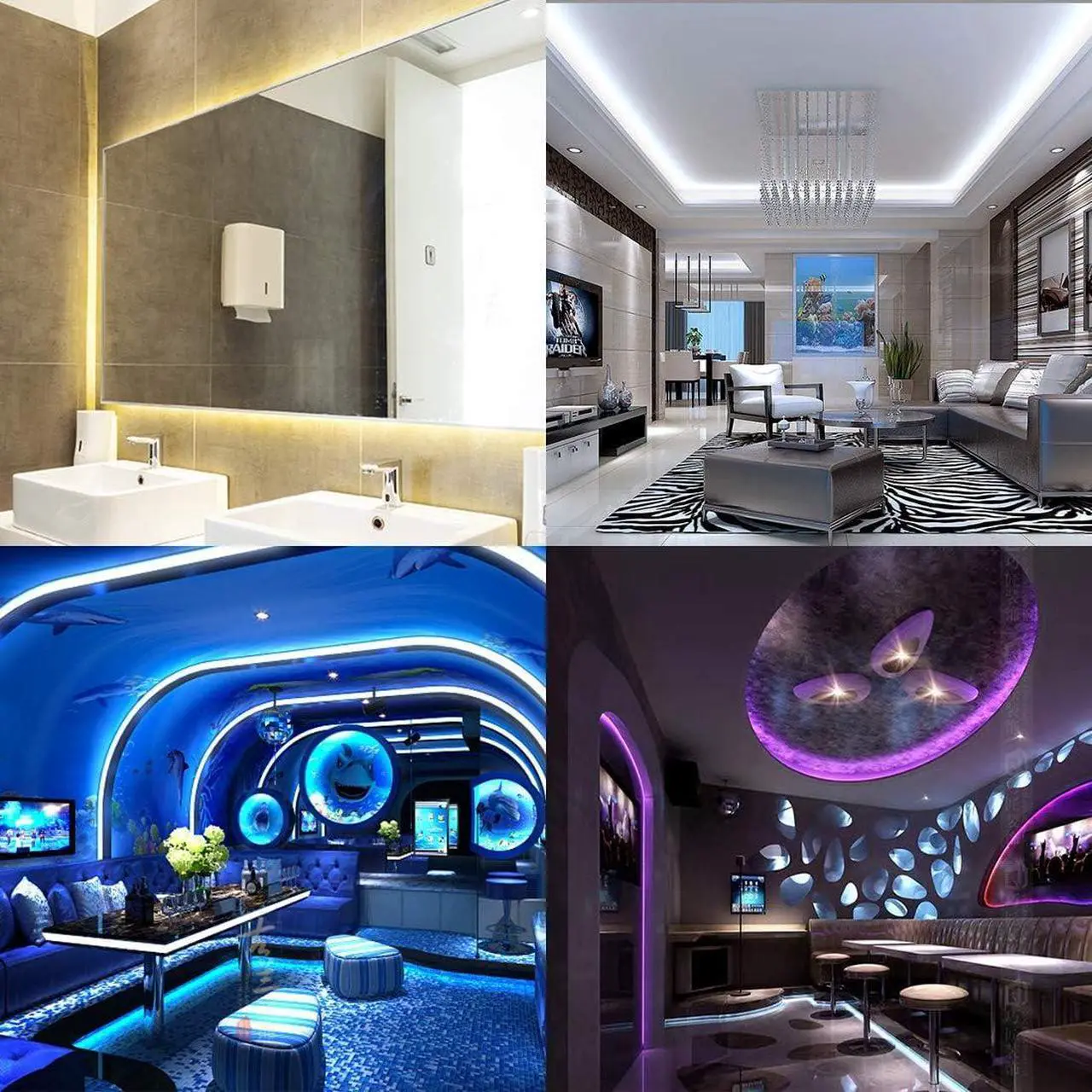 Alt view image 6 of 7 - 5050 RGBW RGB+Warm White(2700K-3000K) 4 Colors in 1 LED Tape Light DC12V 5m 16.4ft 60LED/m Multi-Colored IP30 Black 12mm PCB for Bedroom Kitchen Home Decoration(No Adapter or Controller)