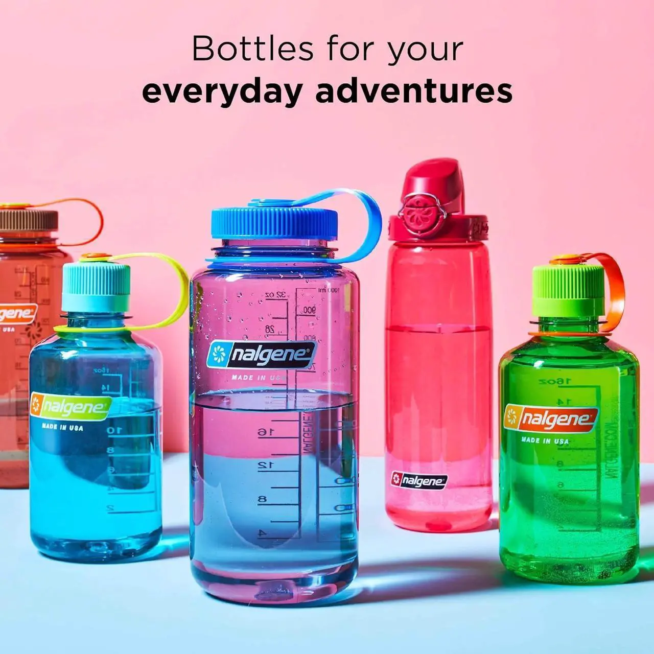Alt view image 4 of 4 - Nalgene Sustain Tritan BPA-Free Kids On The Fly Water Bottle Made with Material Derived from 50% Plastic Waste, Leak Proof, Durable, BPA Free, Carabiner Friendly, Reusable, 12 oz
