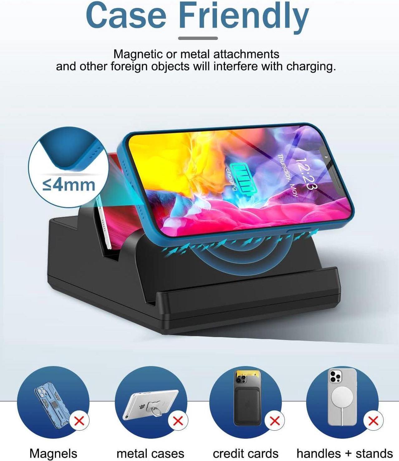 Alt view image 4 of 6 - Wireless Charging Station with 6 USB Ports, 8 in 1 15W Dual Wireless Charger Station, 2 QC/2 PD USB Fast Charging Station, 80W Phone Charger for iPhone14/13/12/11/X//Android/iWatch