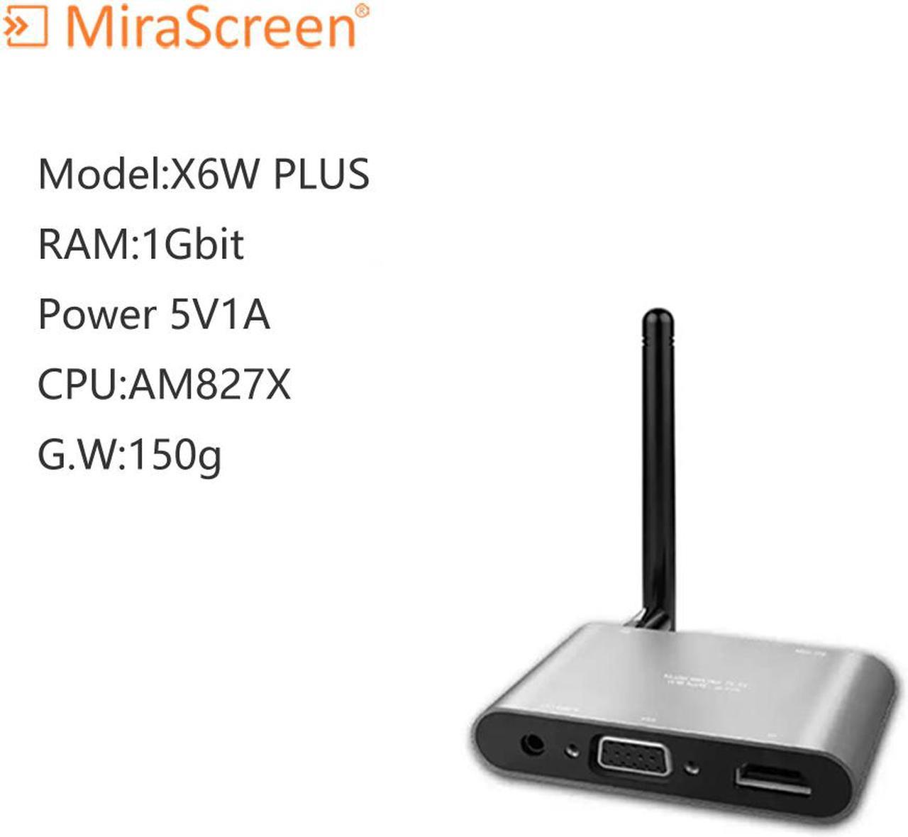 Mirascreen X6W Plus 5G 4K anycast Miracast Wireless DLNA AirPlay Display Dongle Receiver Car display 5G TV Stick