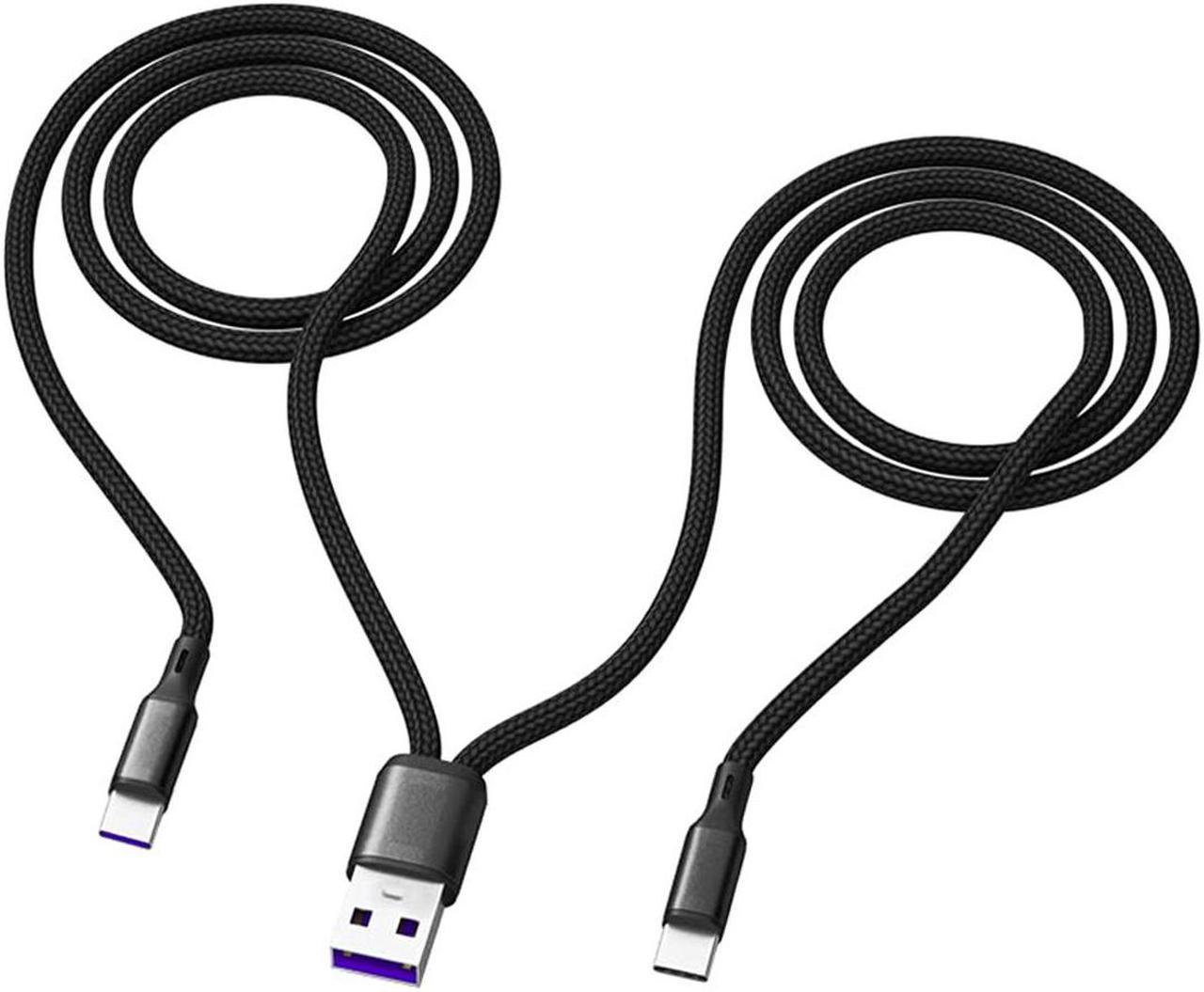 Multi Charging Cable Dual Type C 5A Dual 1.2meters Cable Multi USB Cable USB Charging Cable Nylon Braided Dual USB C Charger Cable for Cell Phones and More