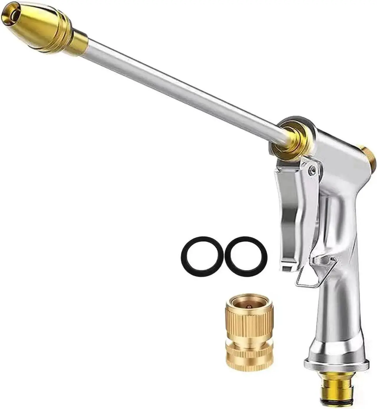 Main image of Garden Hose Nozzle, High Pressure Water Hose Nozzle Sprayer Head,fits 3/4 Garden Hose Thread,for Lawn & Garden,Washing Cars,Watering Garden,Cleaning,Showering Dogs&Pets
