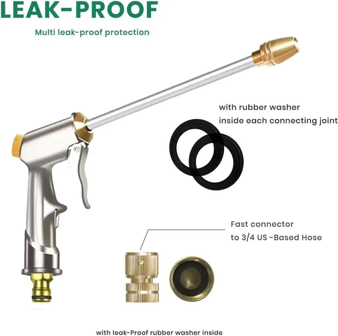 Alt view image 7 of 7 - Garden Hose Nozzle, High Pressure Water Hose Nozzle Sprayer Head,fits 3/4 Garden Hose Thread,for Lawn & Garden,Washing Cars,Watering Garden,Cleaning,Showering Dogs&Pets
