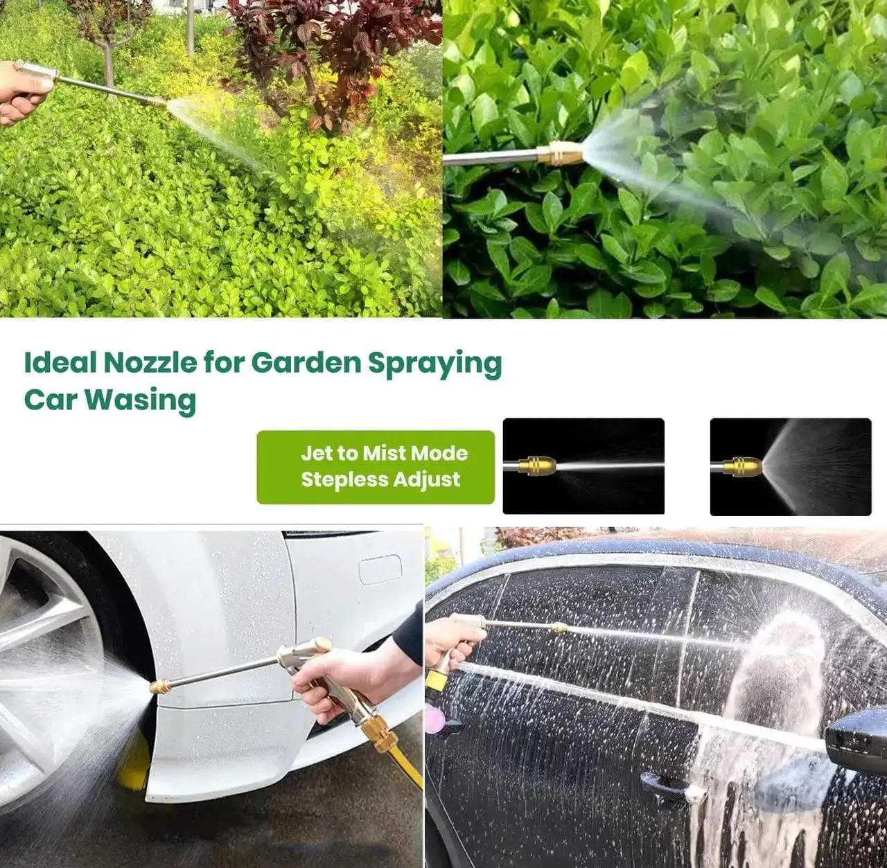 Alt view image 4 of 7 - Garden Hose Nozzle, High Pressure Water Hose Nozzle Sprayer Head,fits 3/4 Garden Hose Thread,for Lawn & Garden,Washing Cars,Watering Garden,Cleaning,Showering Dogs&Pets