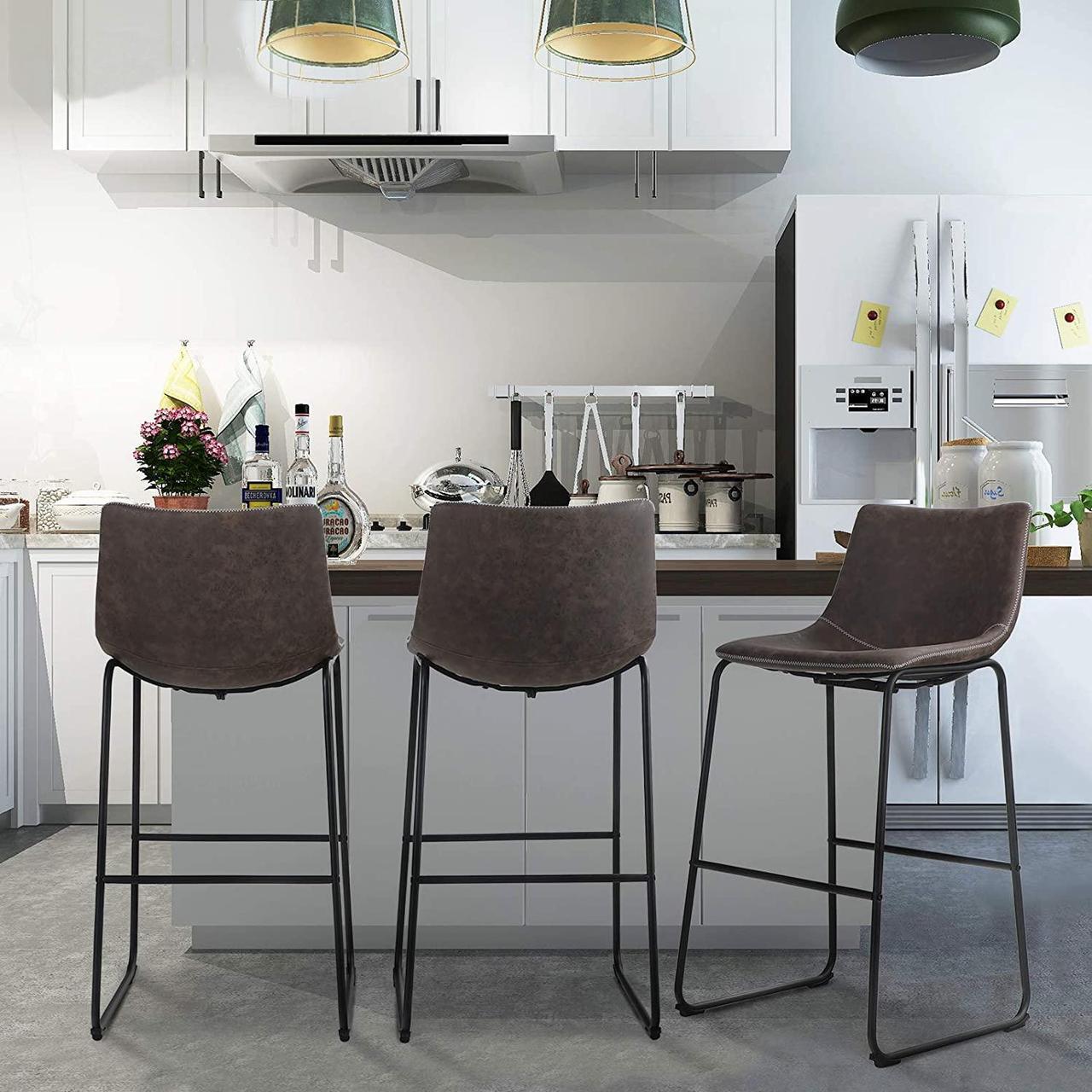 Alt view image 4 of 7 - Bar Stools Set of 2,30 Inches Counter Height Bar Stools with Back for Kitchen,Dining Room and Living Room,Modern Designed Bar Chair Furniture Decorate Every Room