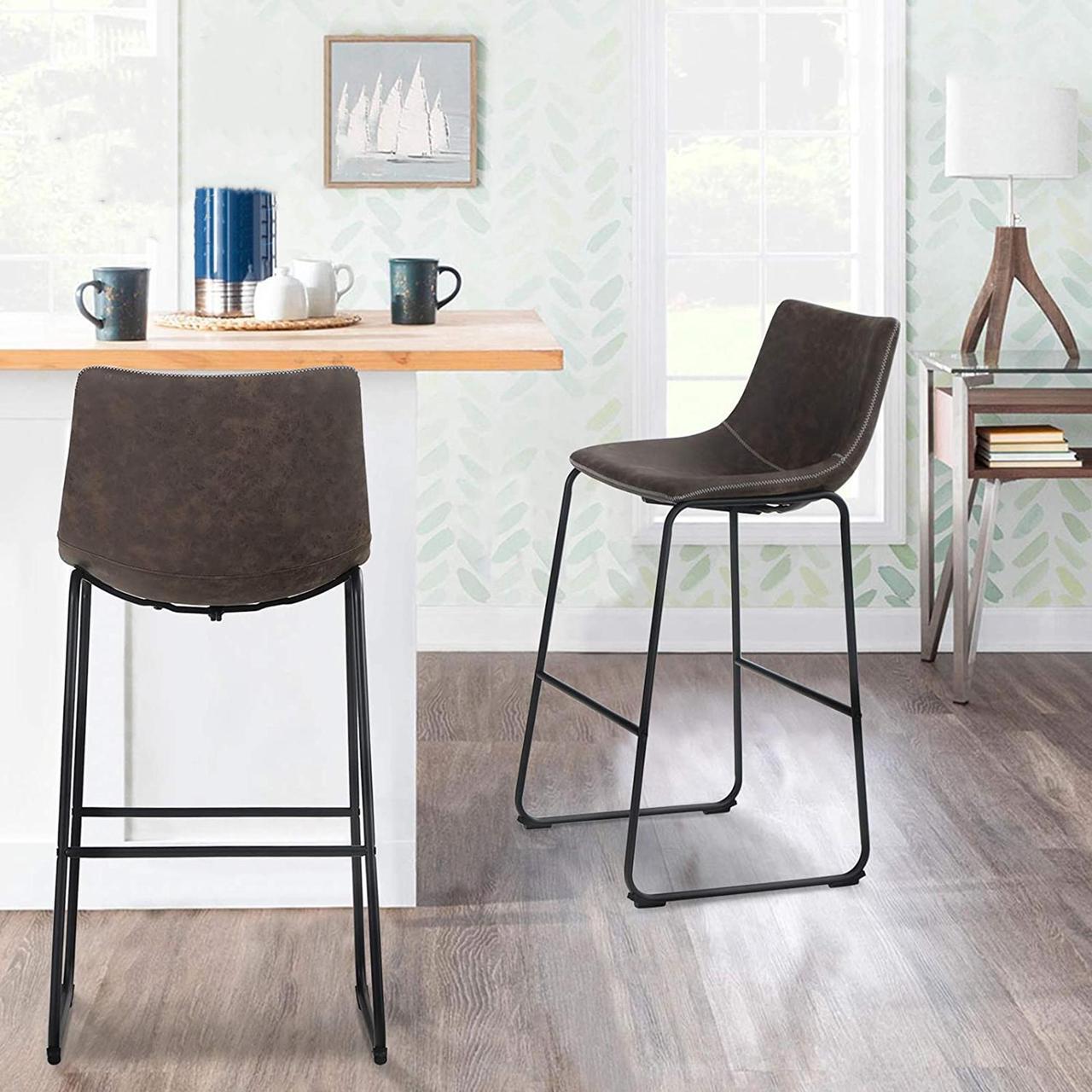 Alt view image 3 of 7 - Bar Stools Set of 2,30 Inches Counter Height Bar Stools with Back for Kitchen,Dining Room and Living Room,Modern Designed Bar Chair Furniture Decorate Every Room