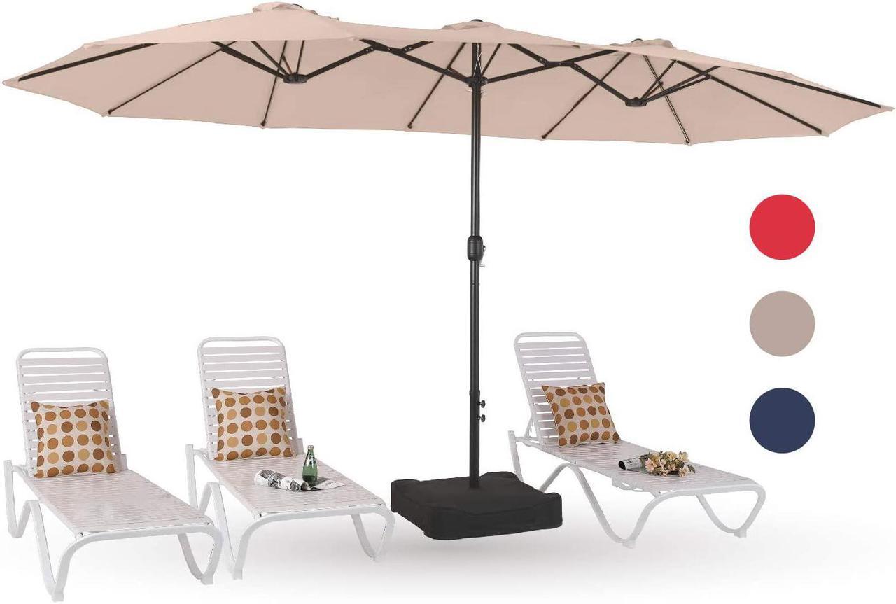 Alt view image 3 of 7 - 15ft Patio Umbrella Double-Sided Outdoor Market Extra Large Umbrella with Crank, Umbrella Base Included