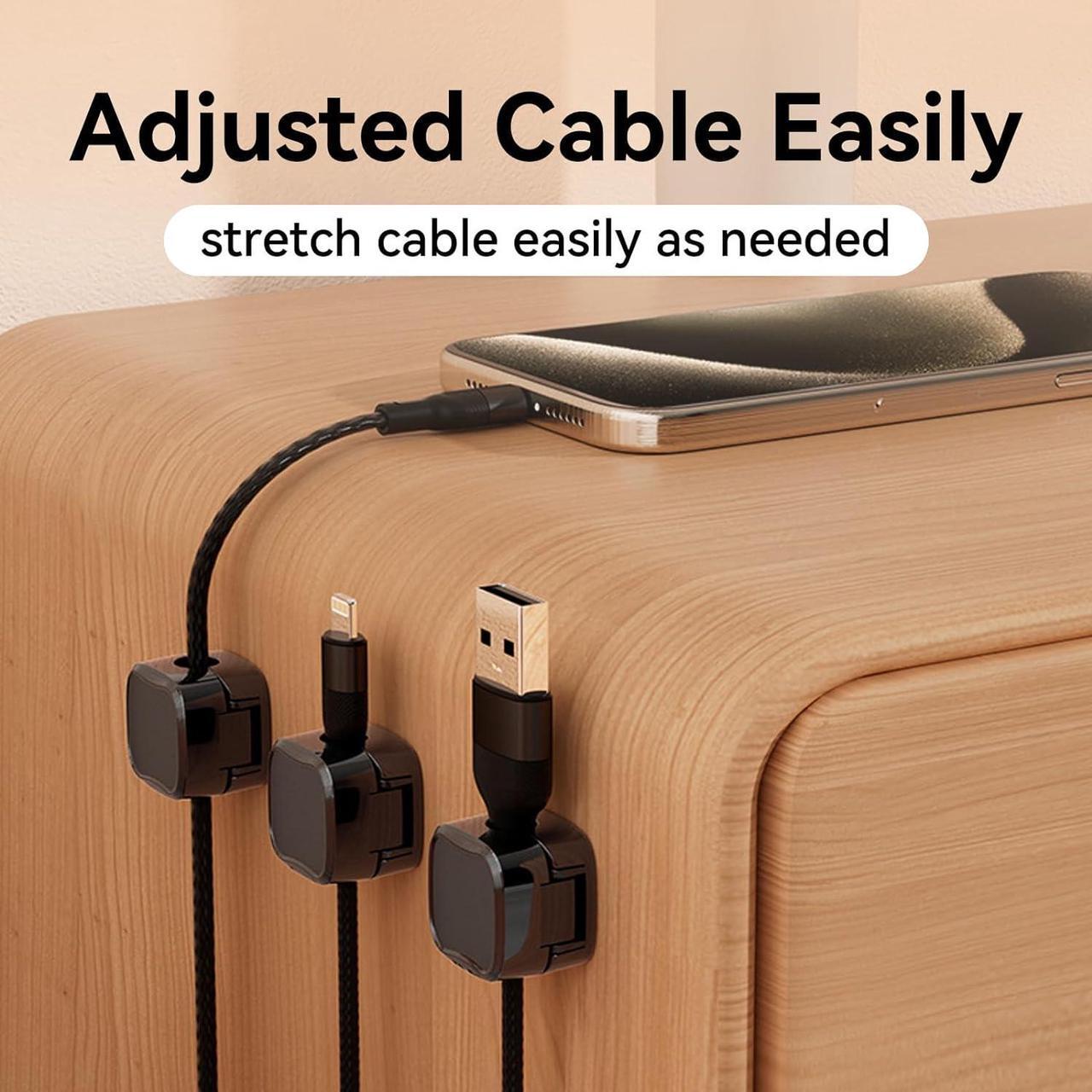 Alt view image 3 of 7 - Pezin & Hulin Magnetic Cable Clips, 6 Pack of Magnetic Cable Holder Cord Organizer Phone Charging Cable Clip Cable Management Cover for Home Office Car