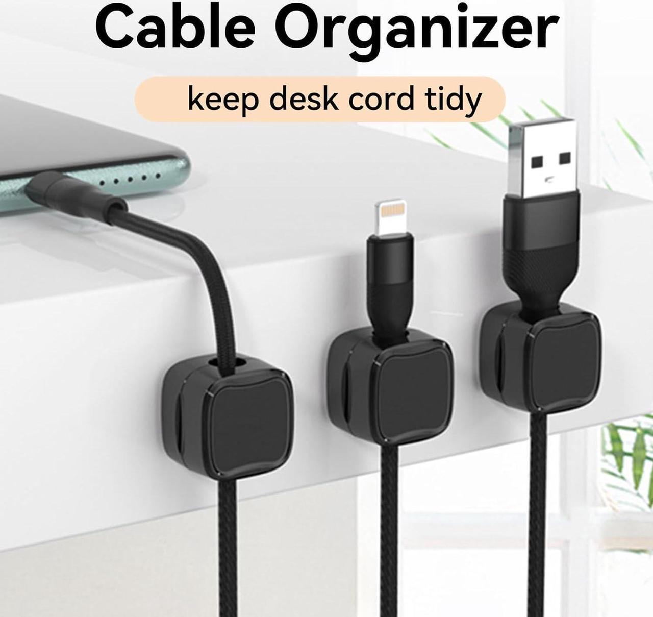 Alt view image 2 of 7 - Pezin & Hulin Magnetic Cable Clips, 6 Pack of Magnetic Cable Holder Cord Organizer Phone Charging Cable Clip Cable Management Cover for Home Office Car