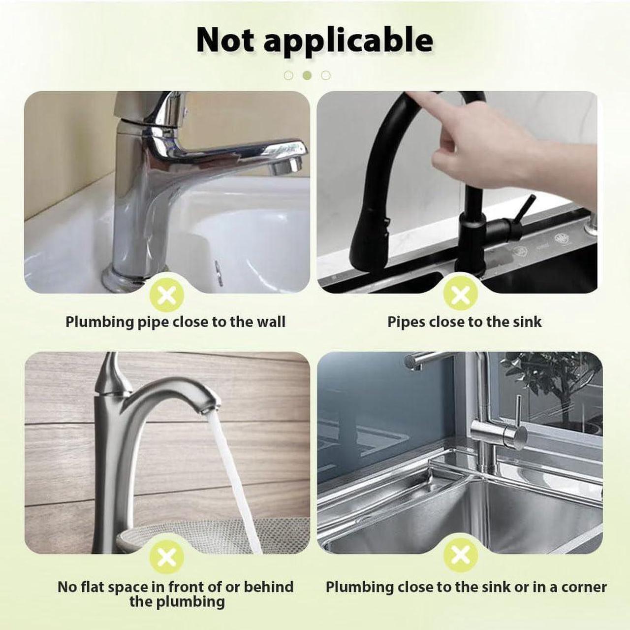 Alt view image 5 of 7 - Pezin & Hulin Kitchen Sink Splash Guard Silicone Faucet Drain Pad Drip Catcher Tray Slip Mat (16.1" x 4.7"), Grey