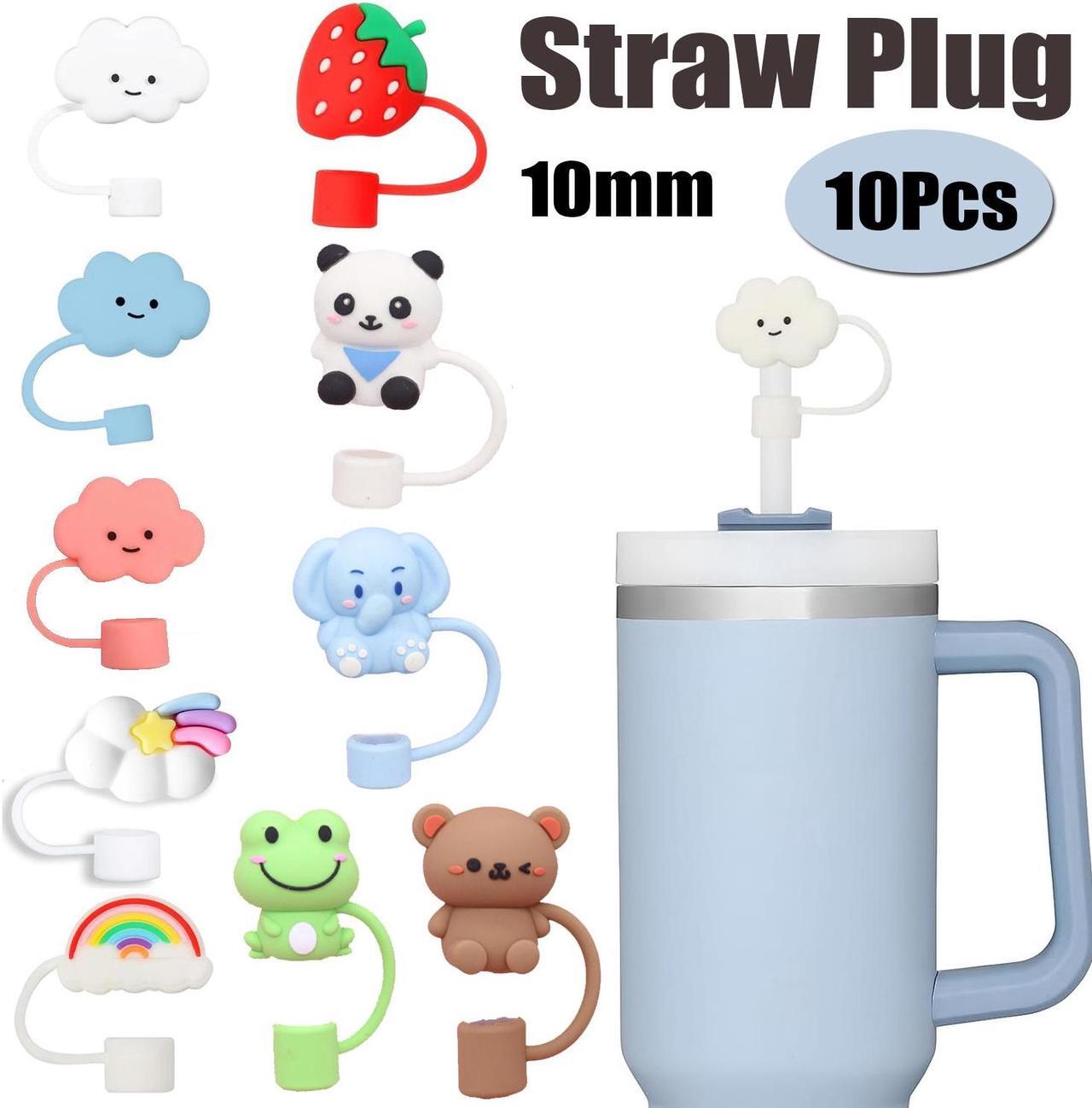 Main image of Pezin & Hulin 10Pcs 10mm Straw Cover Cap, Reusable Silicone Straw Toppers Protector Cap for Stanley Tumbler Cup Travel Mug 30&40oz Accessories
