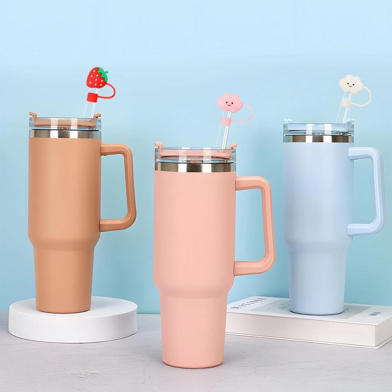 Alt view image 2 of 7 - Pezin & Hulin 10Pcs 10mm Straw Cover Cap, Reusable Silicone Straw Toppers Protector Cap for Stanley Tumbler Cup Travel Mug 30&40oz Accessories