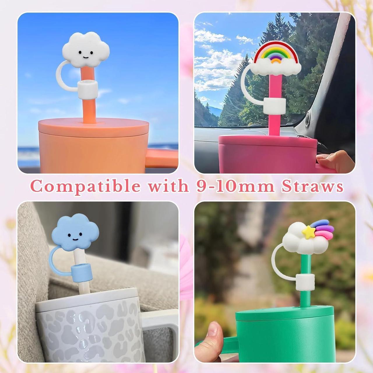 Alt view image 5 of 7 - Pezin & Hulin 10Pcs 10mm Straw Cover Cap, Reusable Silicone Straw Toppers Protector Cap for Stanley Tumbler Cup Travel Mug 30&40oz Accessories