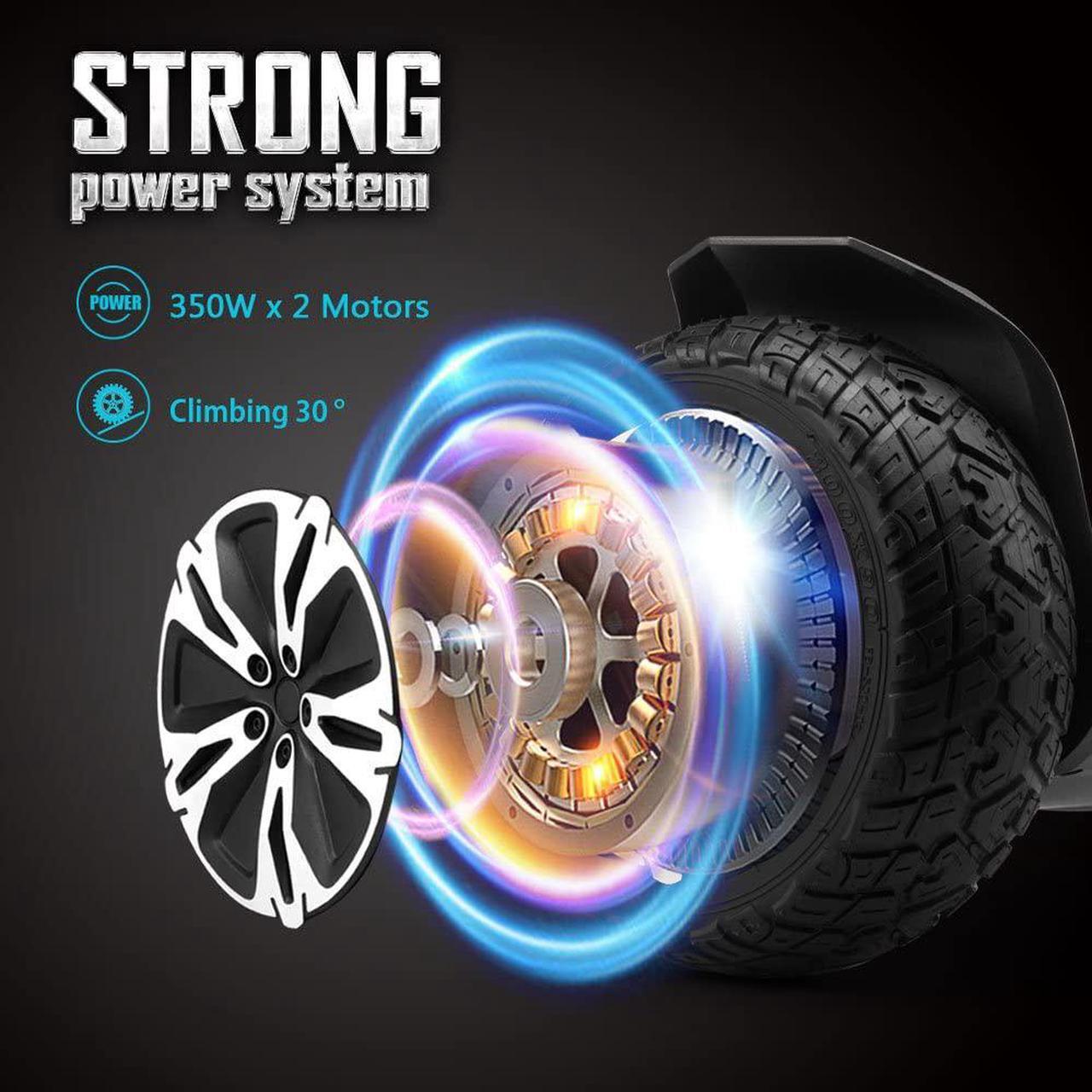 Alt view image 2 of 7 - GYROOR Warrior 8.5 inch All Terrain Off Road Hoverboard with Bluetooth Speakers and LED Lights, UL2272 Certified Self Balancing Scooter