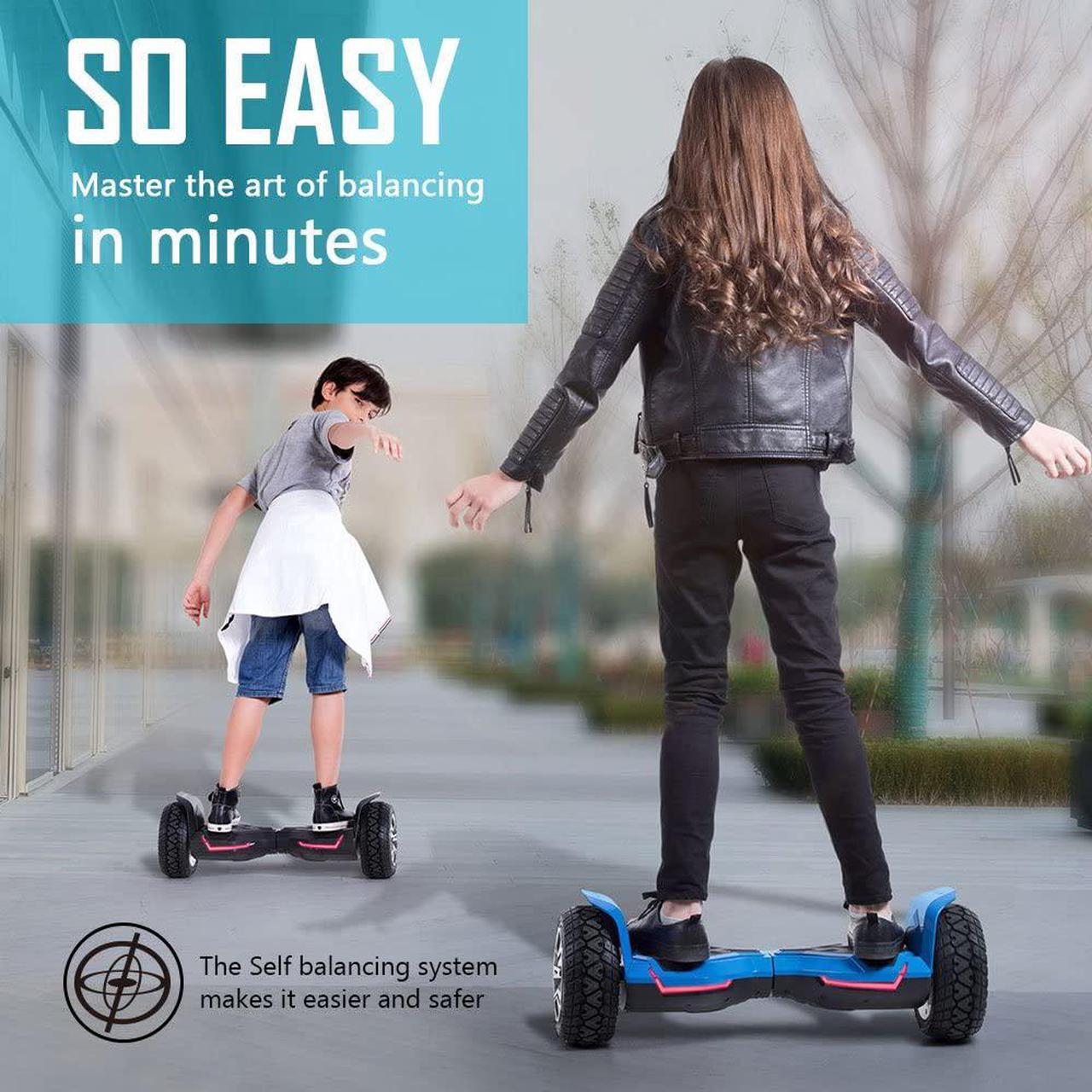 Alt view image 5 of 7 - GYROOR Warrior 8.5 inch All Terrain Off Road Hoverboard with Bluetooth Speakers and LED Lights, UL2272 Certified Self Balancing Scooter