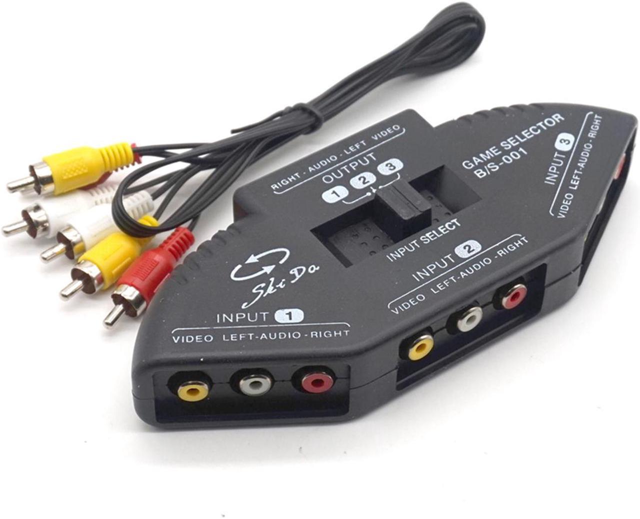 Weastlinks 3 in 1 Out Audio Video Signal AV RCA Switch Switcher Selector Box Converter Splitter for DVD VCD VCR DV