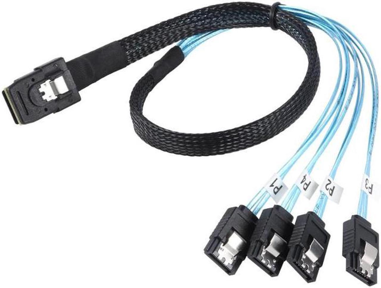 Weastlinks Sas Sata Cable Mini-SAS SFF-8087 to 4 SATA Cable Mini SAS 4i SFF8087 36P To 4 SATA 7P Cable 12Gbps Hard Drive Data