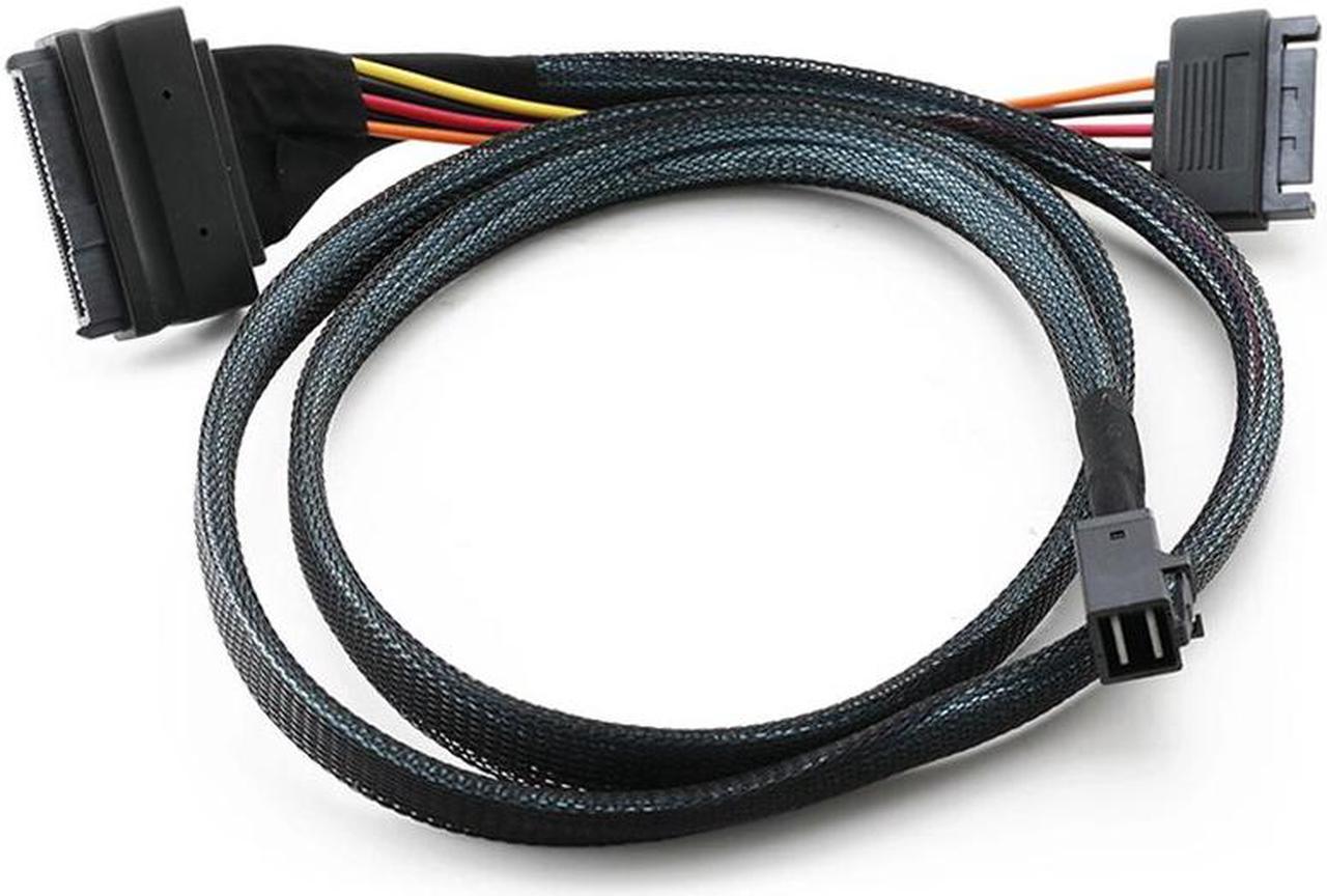 Weastlinks Mini SAS SFF 8643 to U.2 SFF-8639 Cable with 15 Pin Female SATA Connector SSD Power Cable Wire 12Gb/S 1.64ft