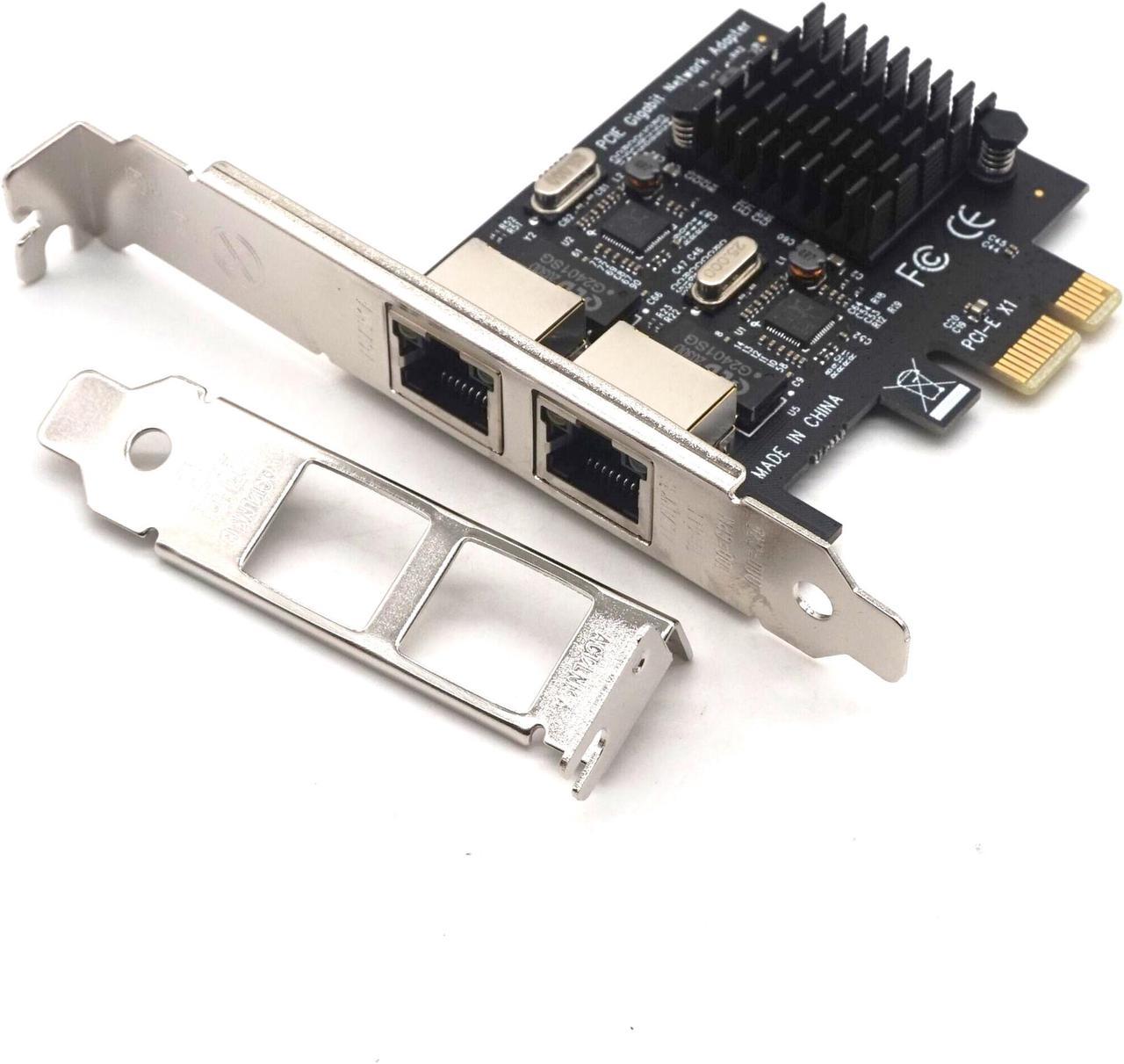 Weastlinks Dual-Port PCI-E X1 Gigabit Ethernet Network Card 10/100/1000Mbps Rate Adapter