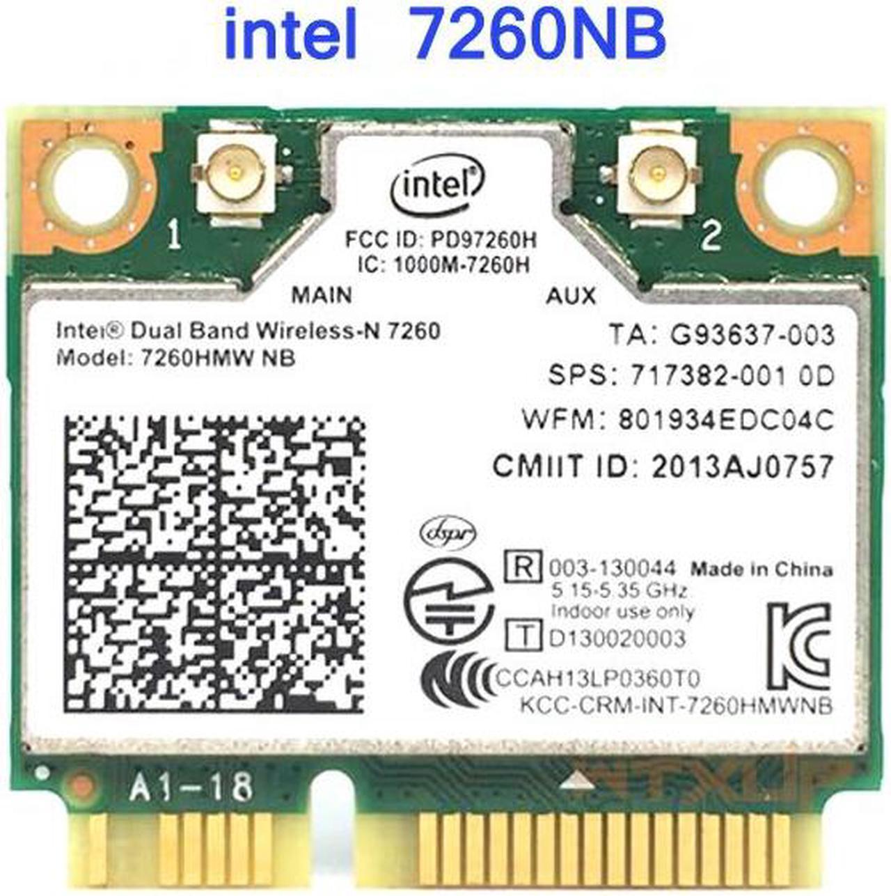 Weastlinks Wireless Wifi Card for Intel 7260HMW 7260 NB Mini PCI-E 300Mbps 802.11N 2.4G/5Ghz for Laptop 7260NB