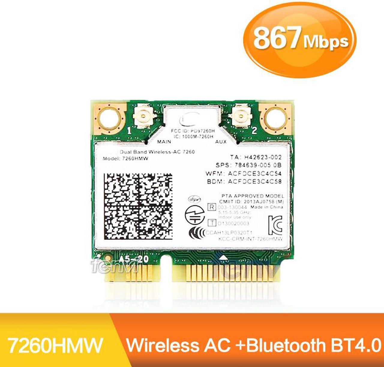 Weastlinks Dual Band Wireless Wifi Card For Intel 7260 7260HMW Half Mini PCI-E 2.4G/5Ghz 1200M Bluetooth 4.0 Wi-Fi Adapter 7260ac 802.11ac